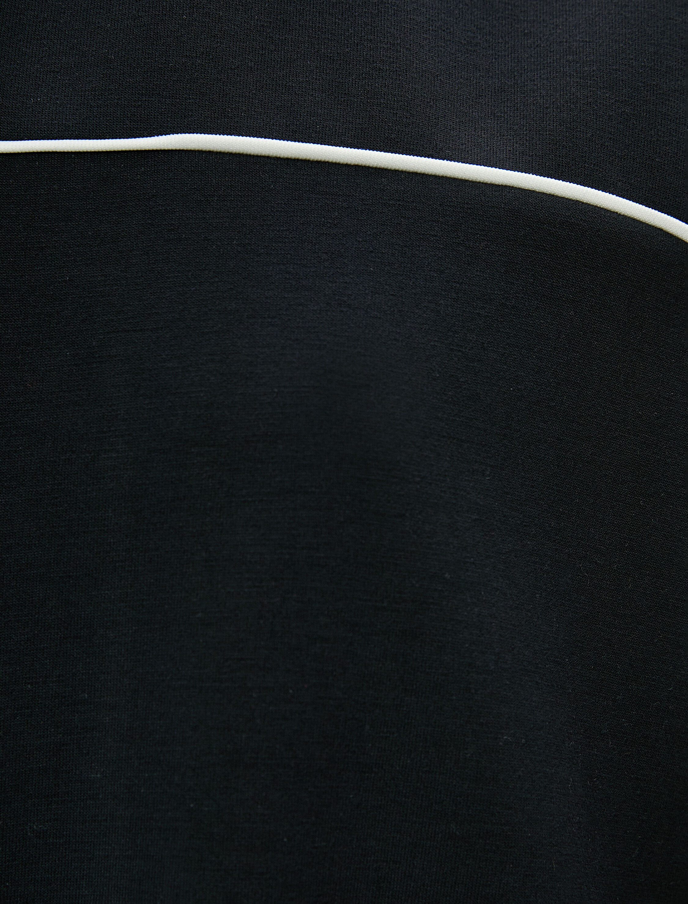   Fermuarlı Spor Sweatshirt Modal Kumaş Çizgili Rahat Kalıp