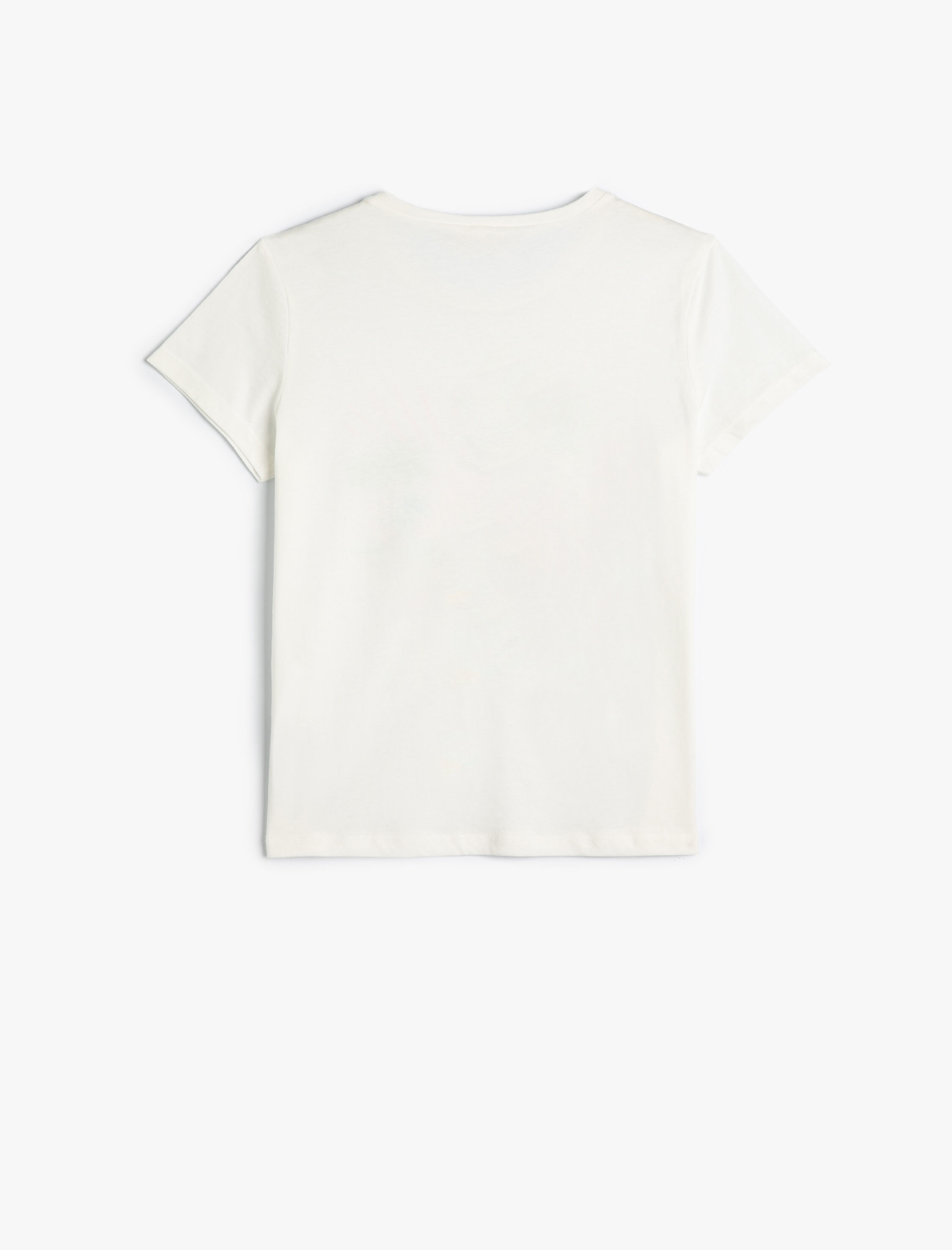  Kız Çocuk Baskılı Tişört Kısa Kollu Bisiklet Yaka Pamuklu