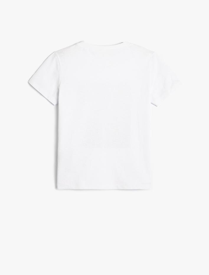 Erkek Çocuk Kaplan Baskılı Kısa Kollu Tişört Bisiklet Yaka Pamuklu