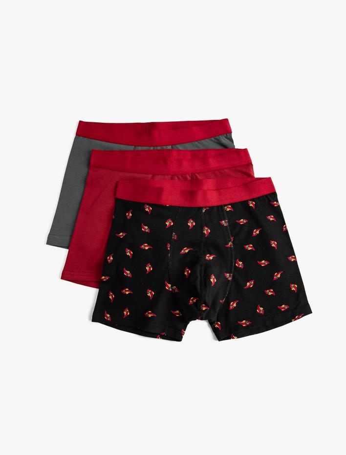  3'lü Boxer Seti Baskılı Çok Renkli