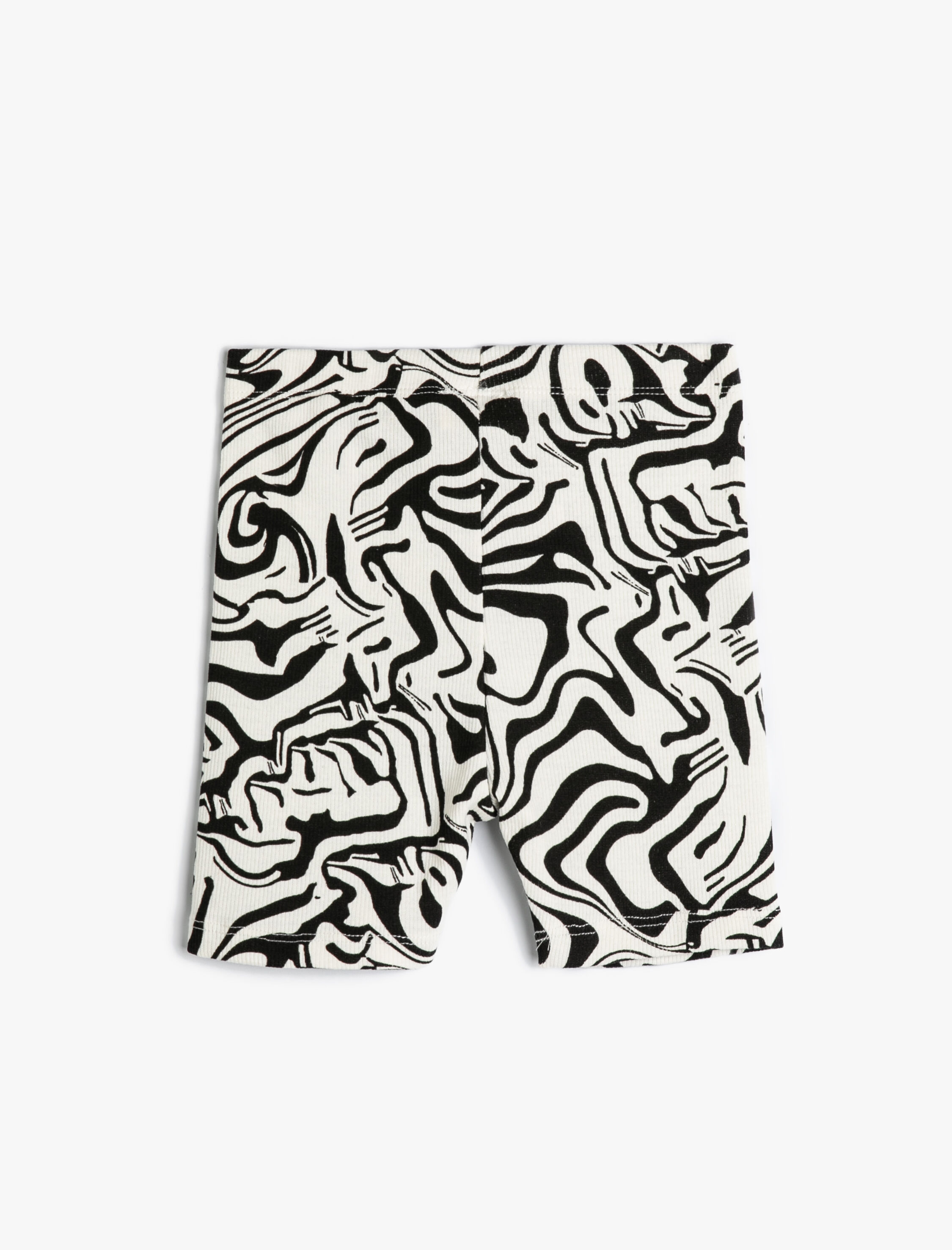  Kız Çocuk Kısa Tayt Soyut Desenli Beli Lastikli Pamuklu