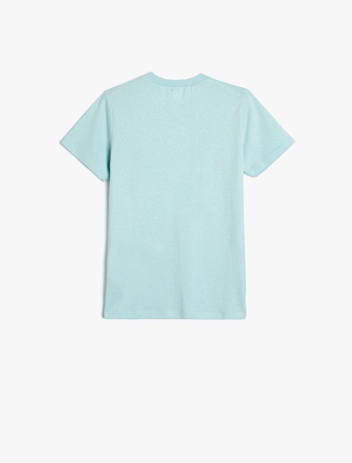 Erkek Çocuk Dinozorlu Tişört Kısa Kollu Bisiklet Yaka Pamuklu