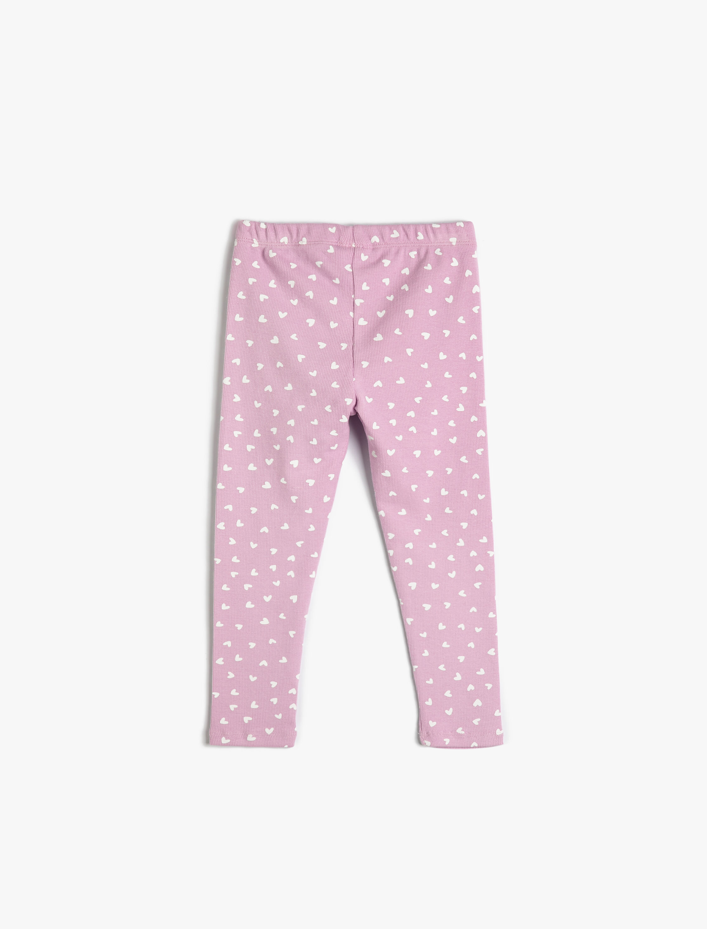  Kız Bebek Kalpli Tayt Beli Lastikli Fitilli Pamuklu