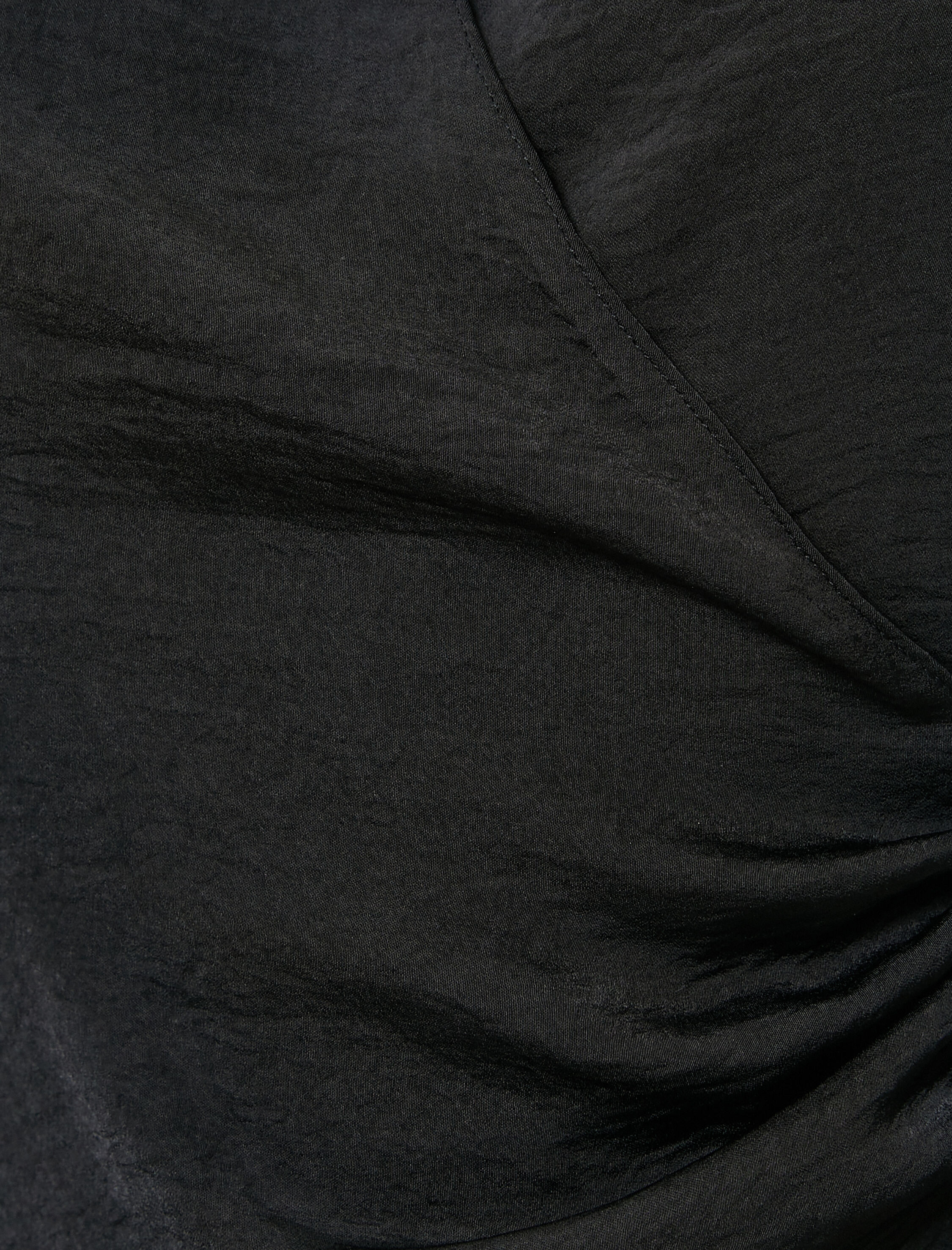   Mini Gömlek Elbise Dokulu Drapeli Uzun Kollu