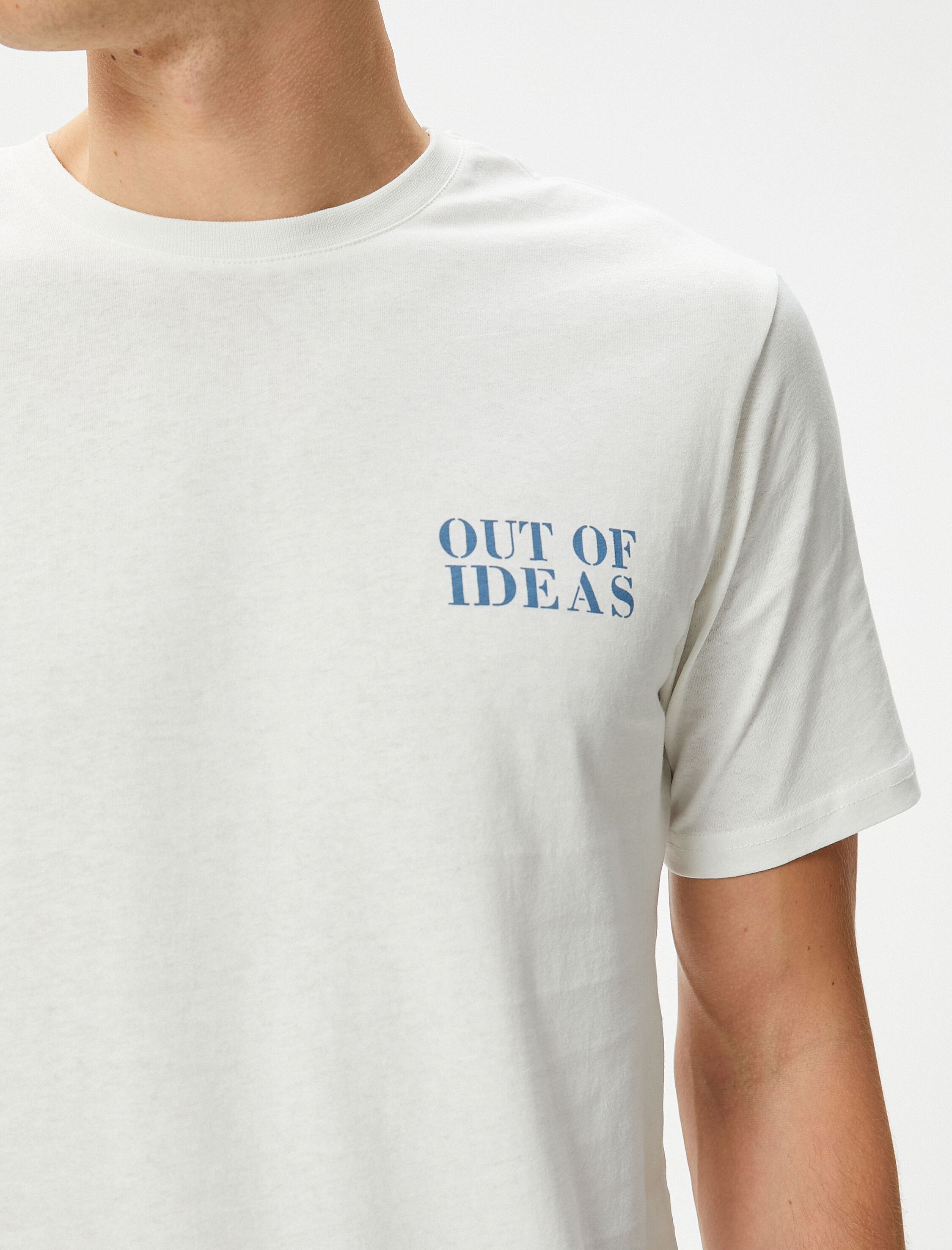   Slogan Baskılı Tişört Bisiklet Yaka Kısa Kollu Pamuklu