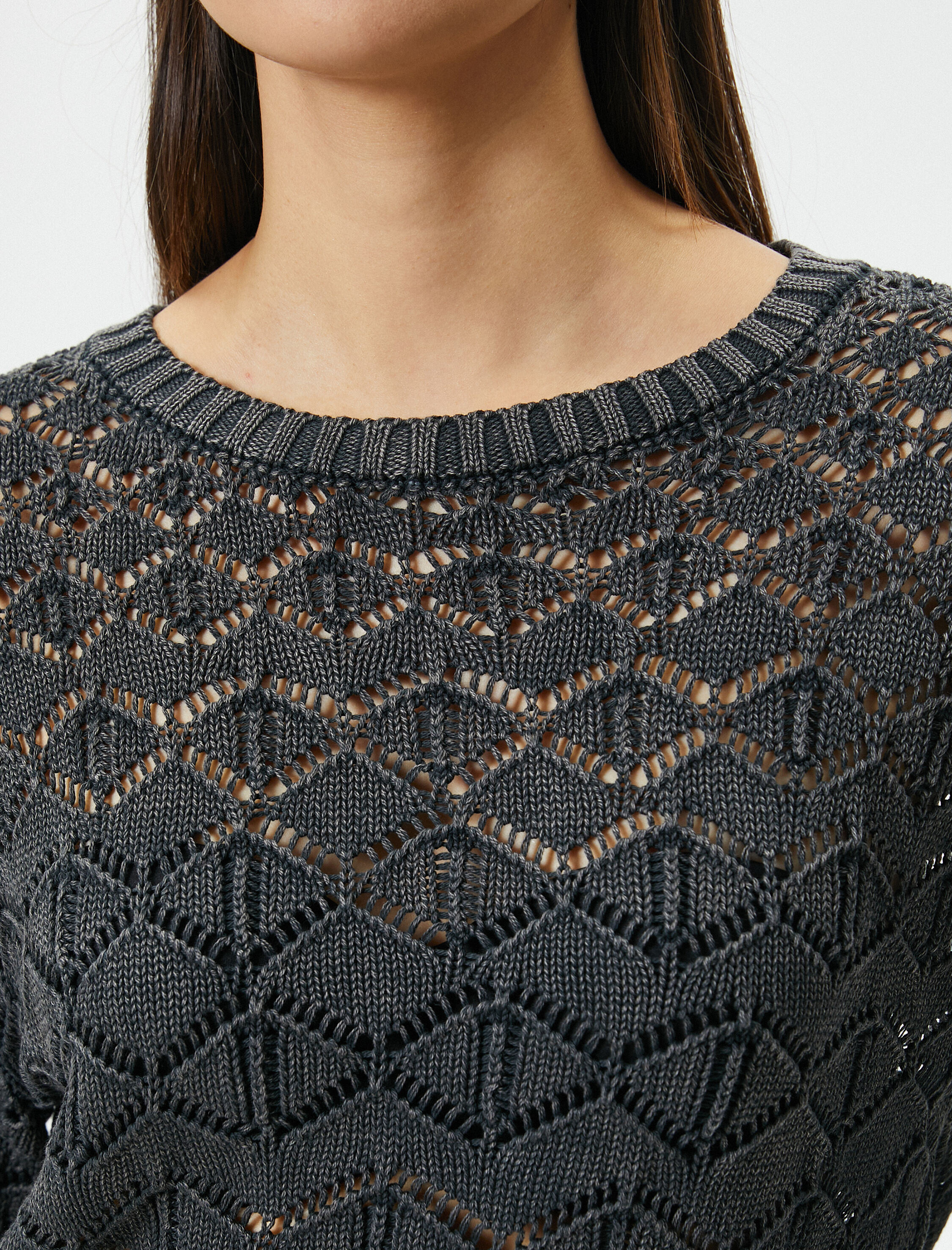   Ajurlu File Kazak Uzun Kollu Bisiklet Yaka