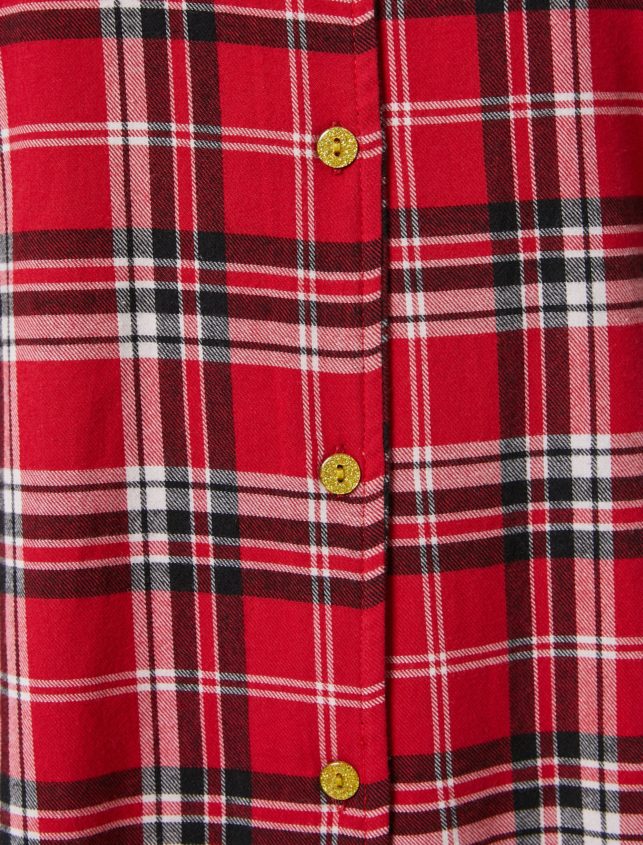   Mini Gömlek Gecelik Uzun Kollu Düğmeli Yılbaşı Temalı