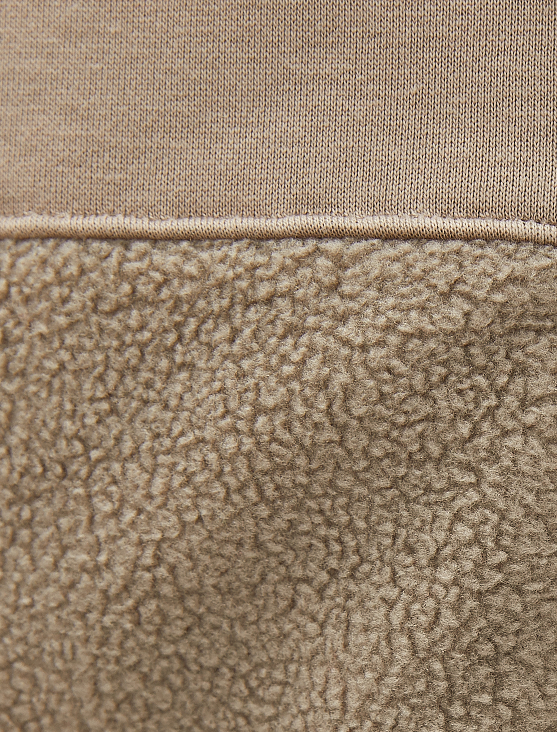   Peluş Sweatshirt Fermuarlı Dik Yaka Cep Detaylı