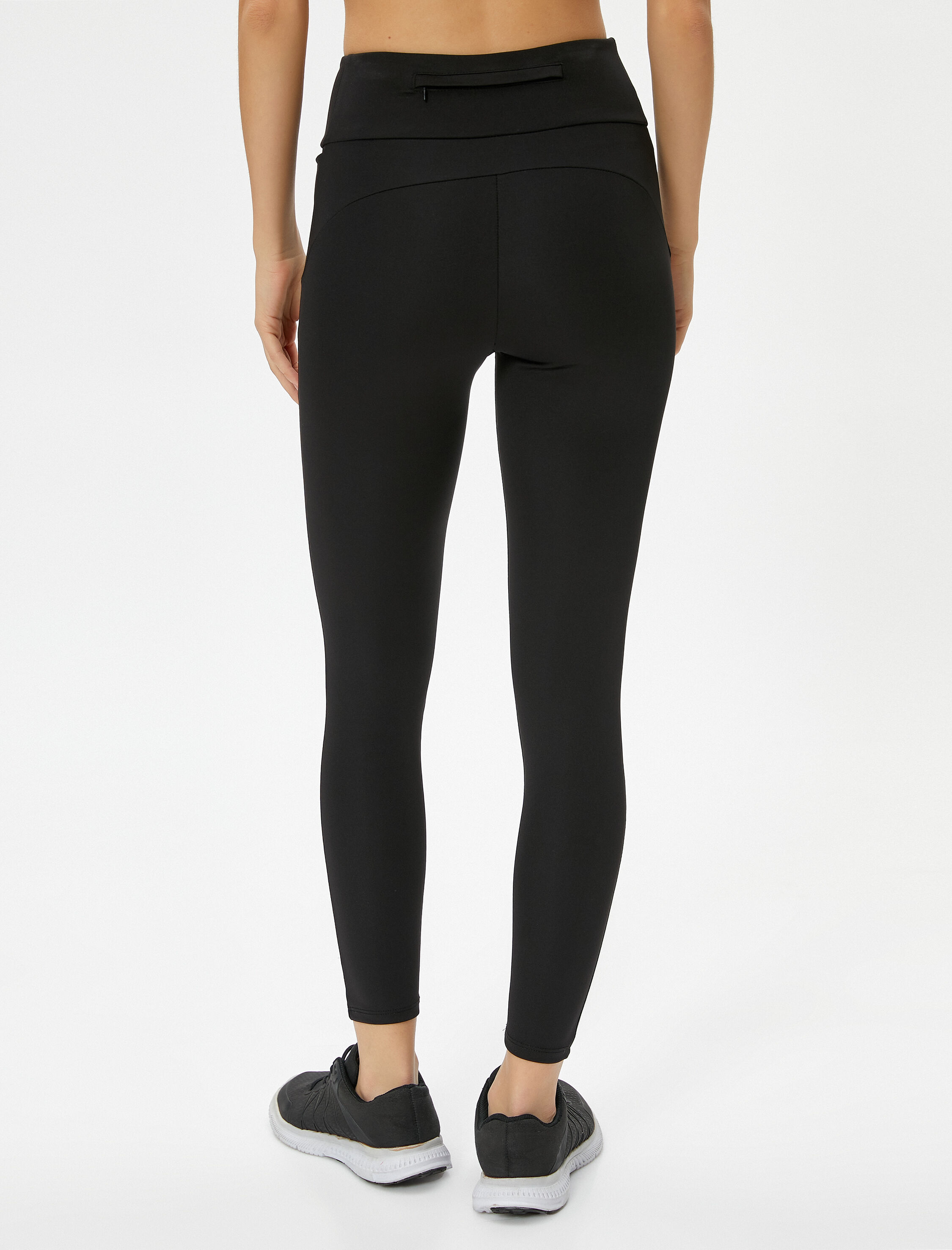   Spor Tayt Cepli Yüksek Bel Dar Kalıp Baskı Detaylı