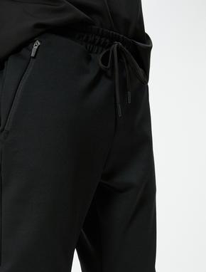 Spor Eşofman Altı Jogger Beli Bağcıklı Dikiş Detaylı Cepli_4
