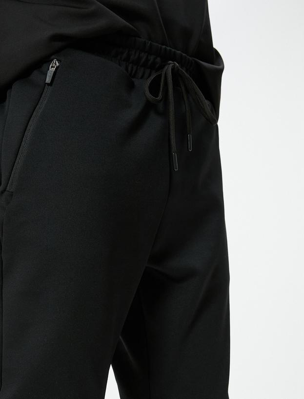 Spor Eşofman Altı Jogger Beli Bağcıklı Dikiş Detaylı Cepli_4
