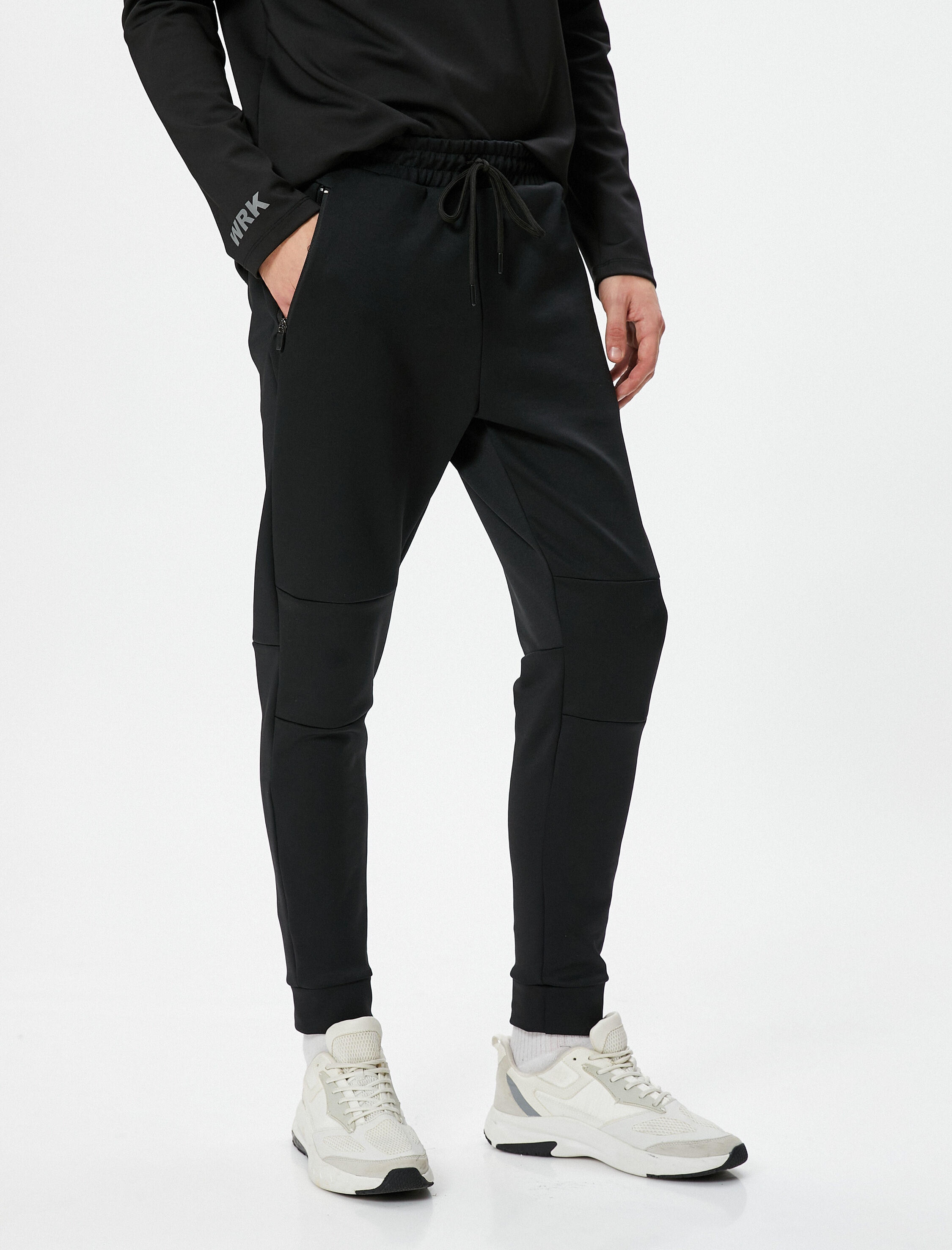   Spor Eşofman Altı Jogger Beli Bağcıklı Dikiş Detaylı Cepli