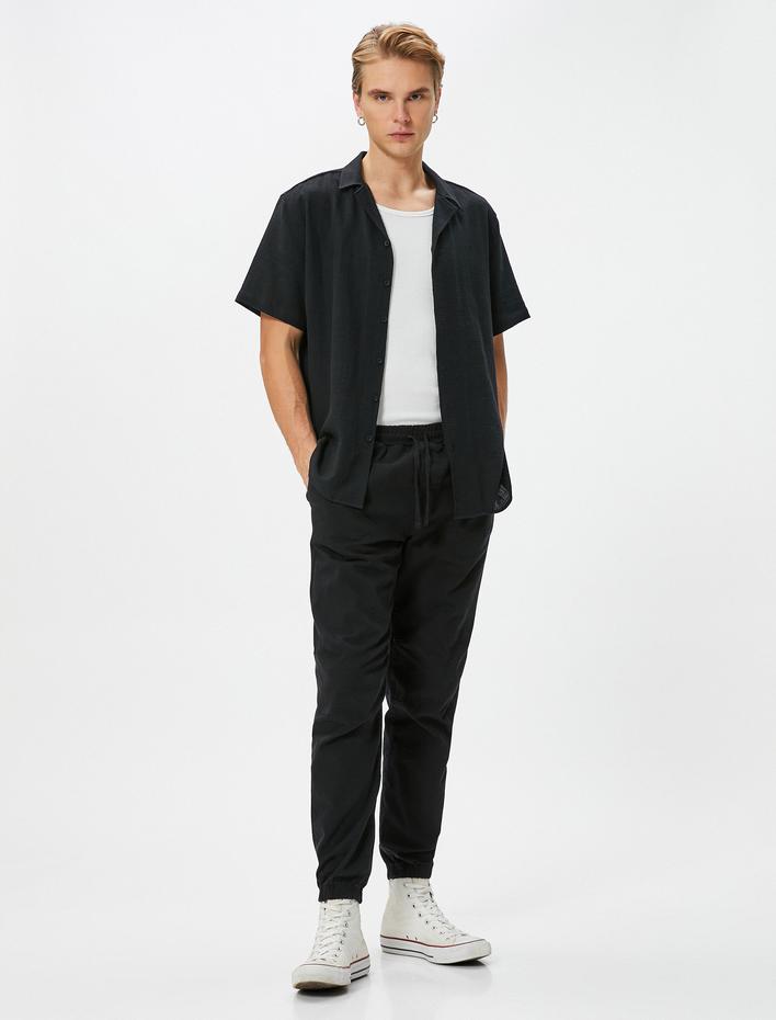  Jogger Pantolon Beli Bağcıklı Rahat Kesim Cepli