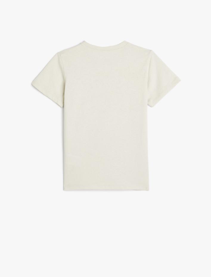 Erkek Çocuk Tişört Kısa Kollu Bisiklet Yaka Şehir Baskılı Pamuklu