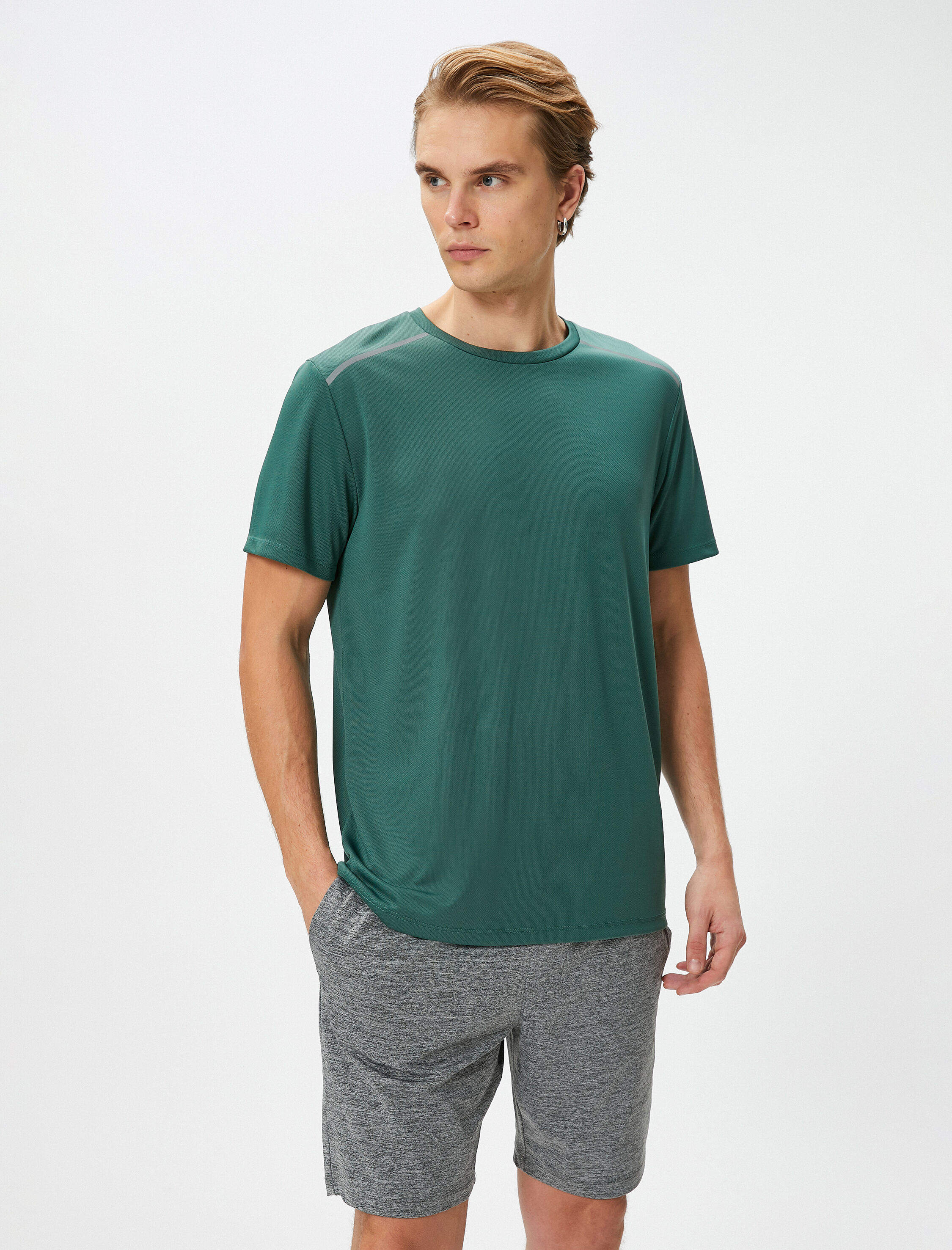   Spor Tişört Reflektör Baskılı Kısa Kollu Bisiklet Yaka