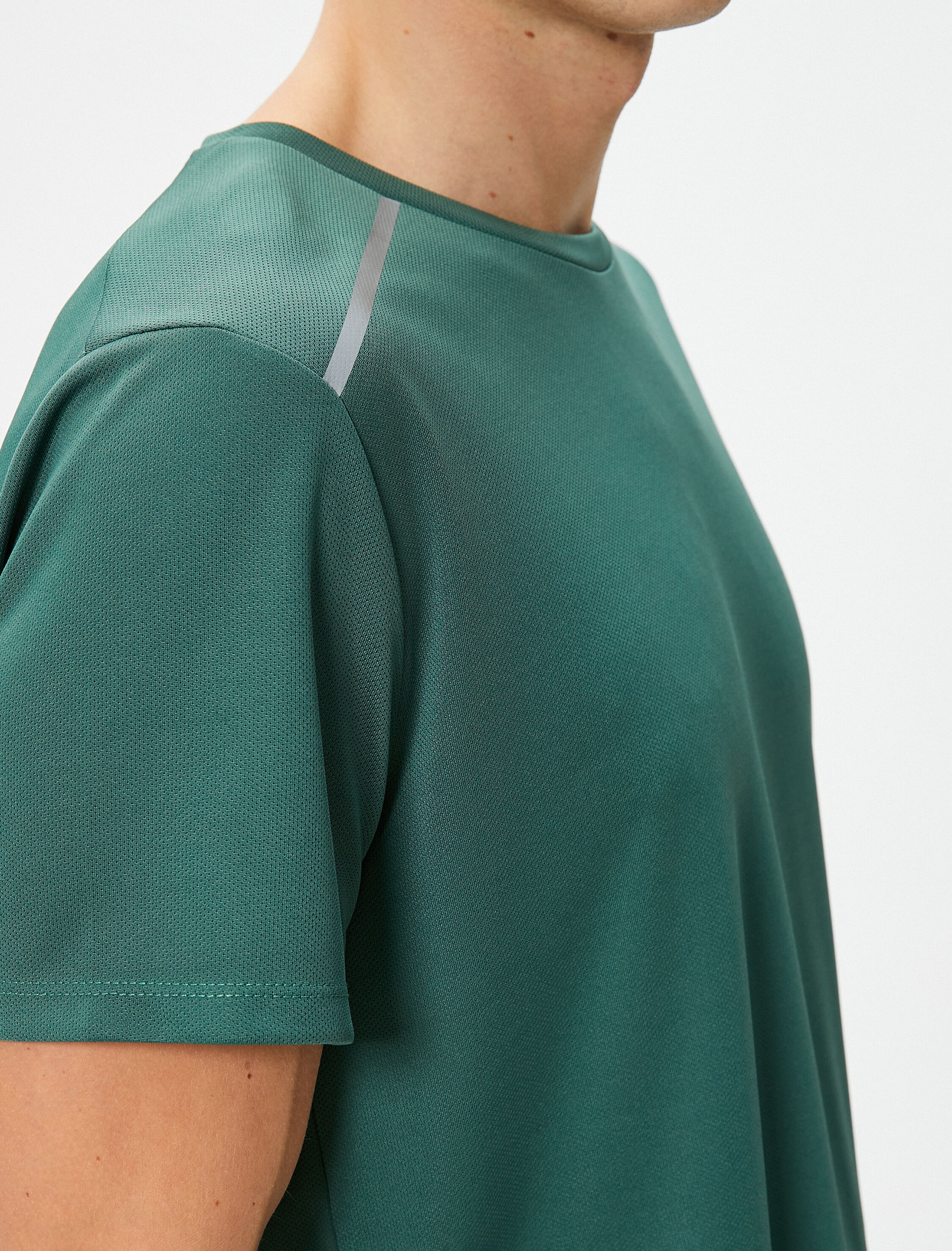   Spor Tişört Reflektör Baskılı Kısa Kollu Bisiklet Yaka