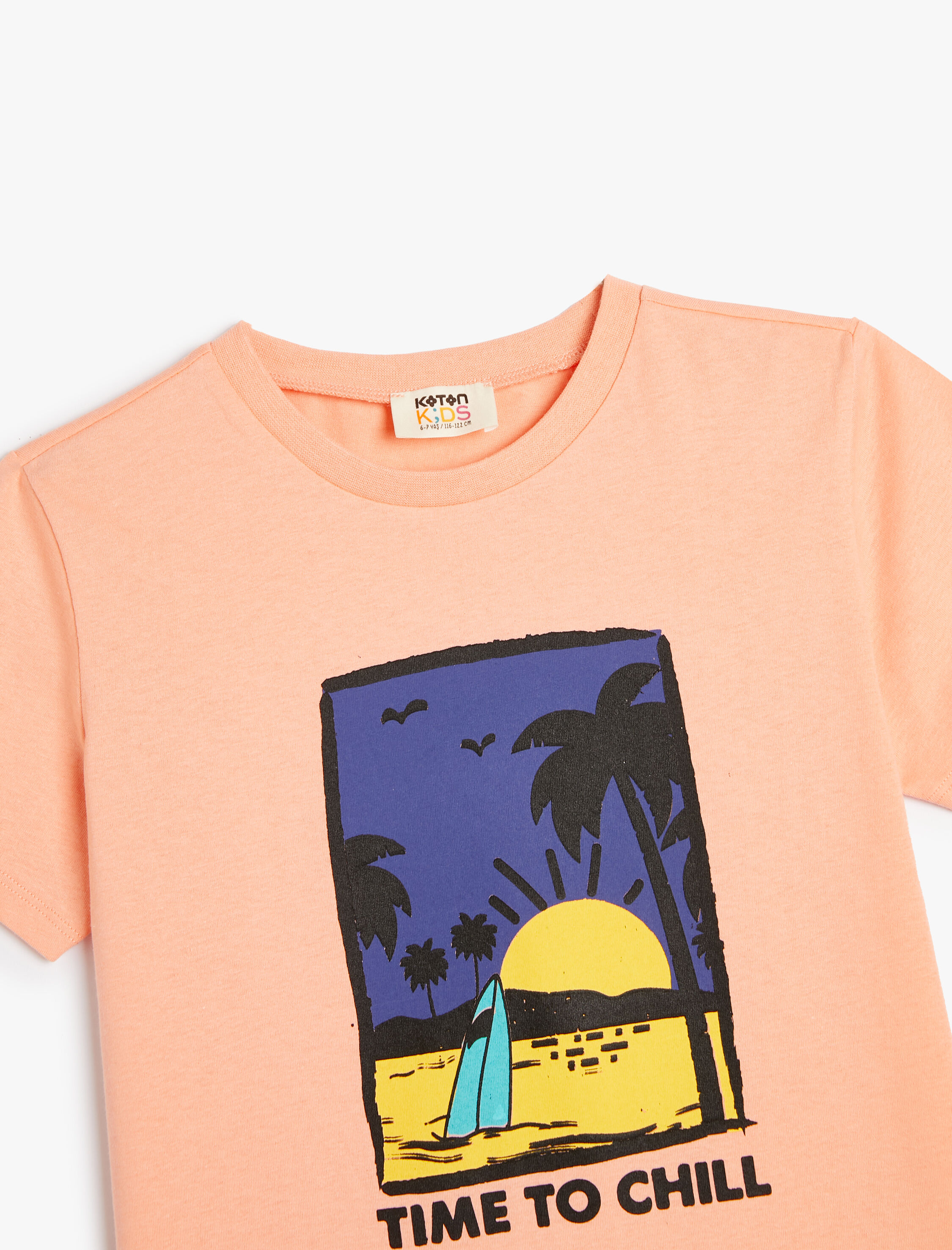  Erkek Çocuk Tişört Yaz Temalı Kısa Kollu Bisiklet Yaka Pamuklu