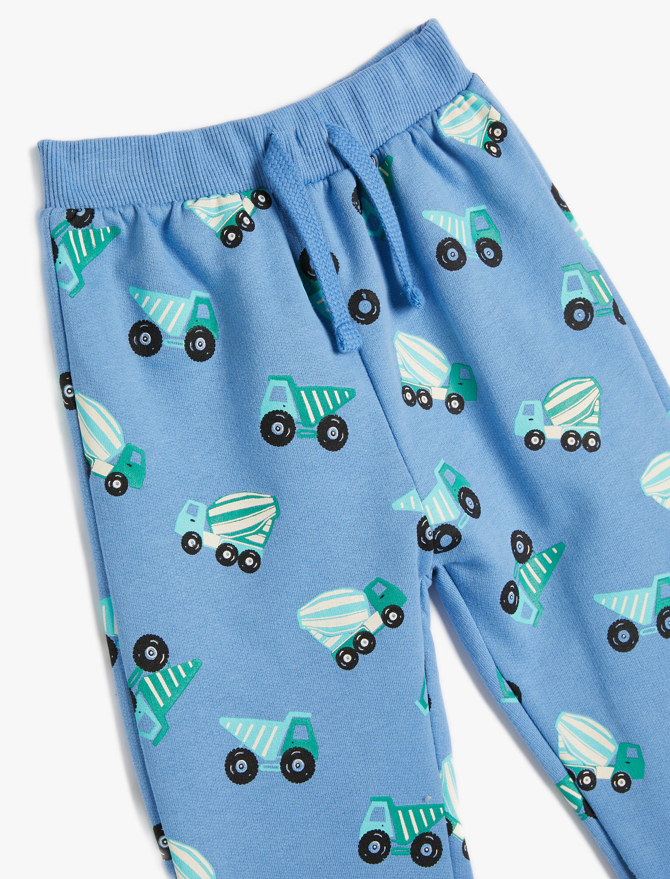  Erkek Bebek Jogger Eşofman Altı Araba Baskılı Şardonlu Beli Bağlamalı Pamuklu
