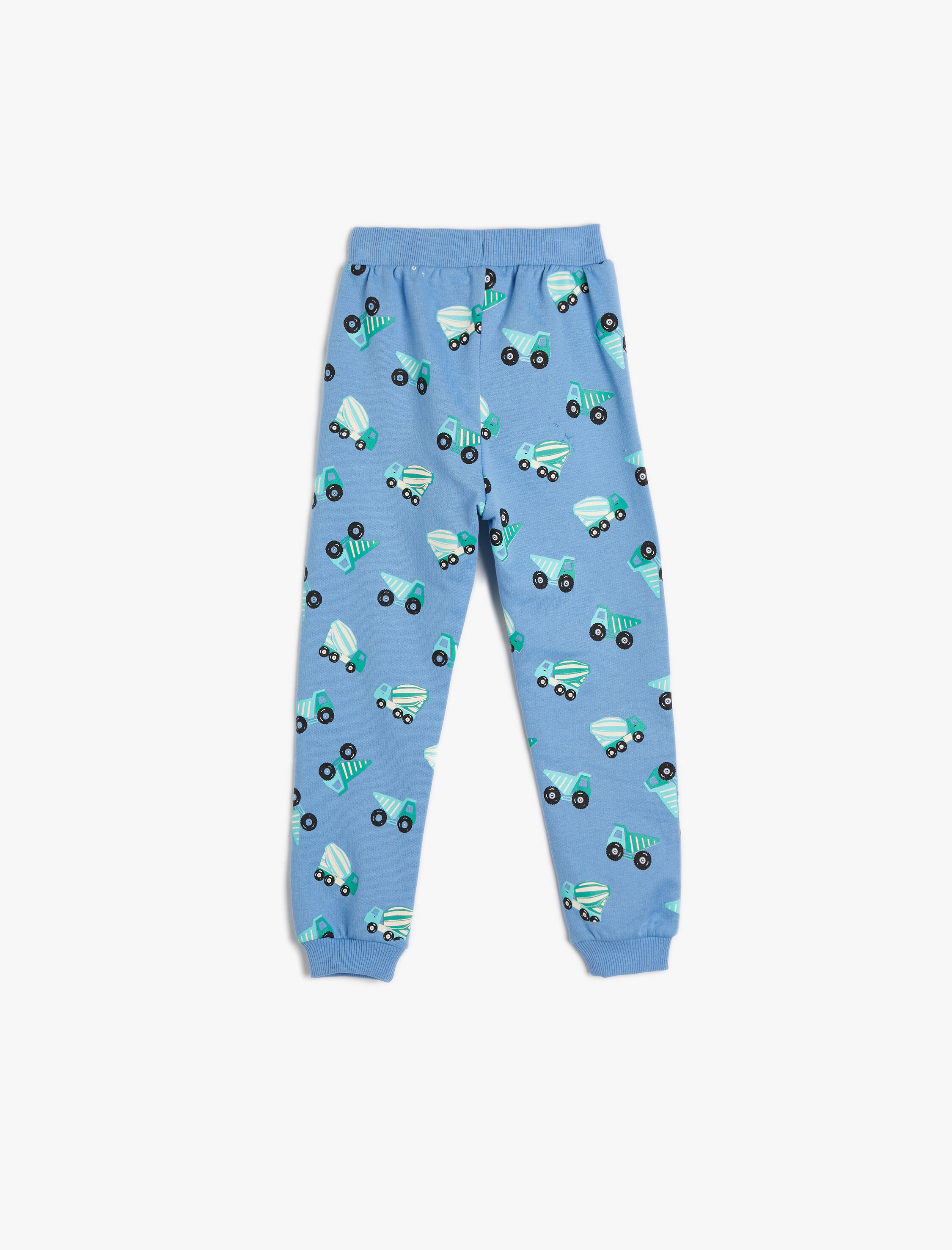 Erkek Bebek Jogger Eşofman Altı Araba Baskılı Şardonlu Beli Bağlamalı Pamuklu