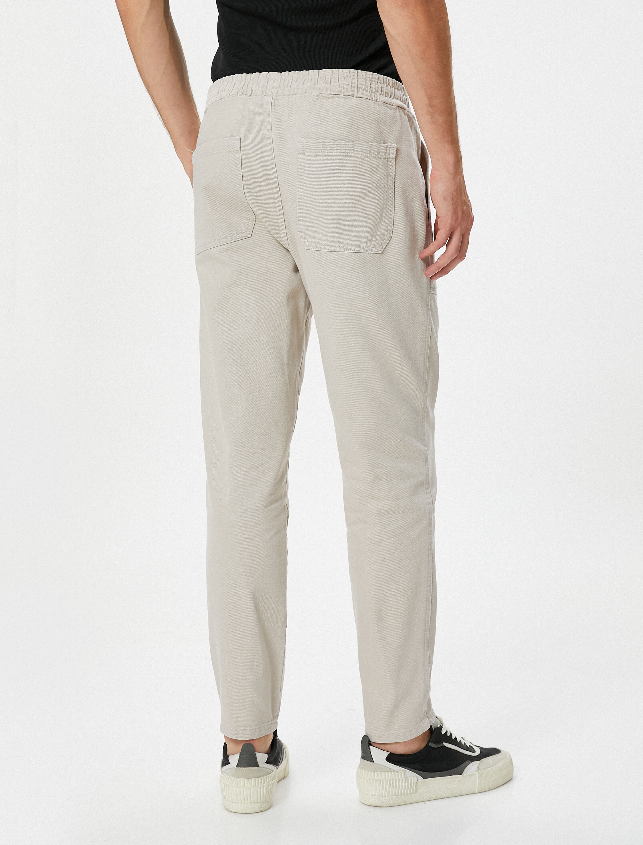 Beli Bağcıklı Pantolon Cep Detaylı Pamuklu