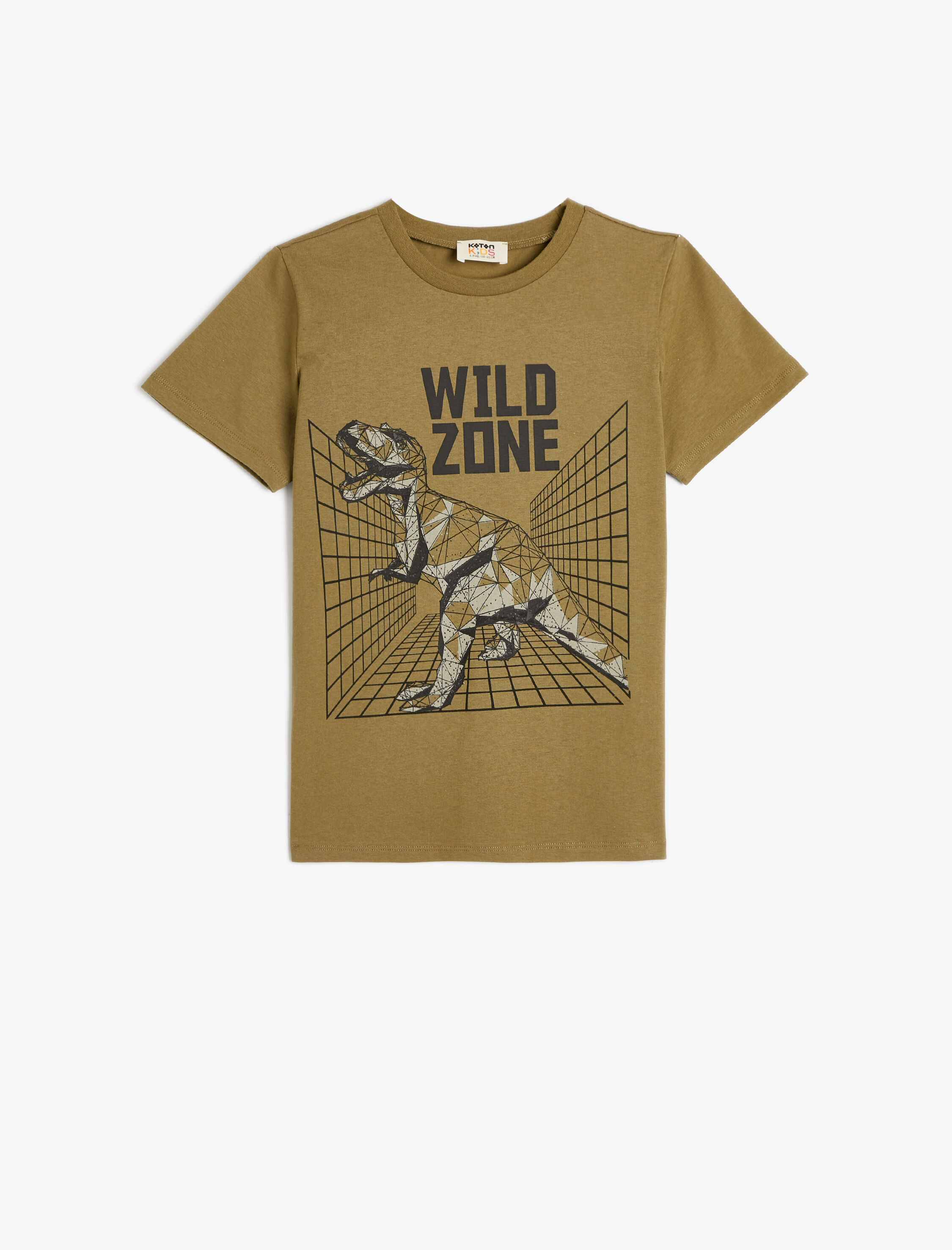 Koton Dinozorlu T-Shirt Kısa Kollu Bisiklet Yaka Pamuklu