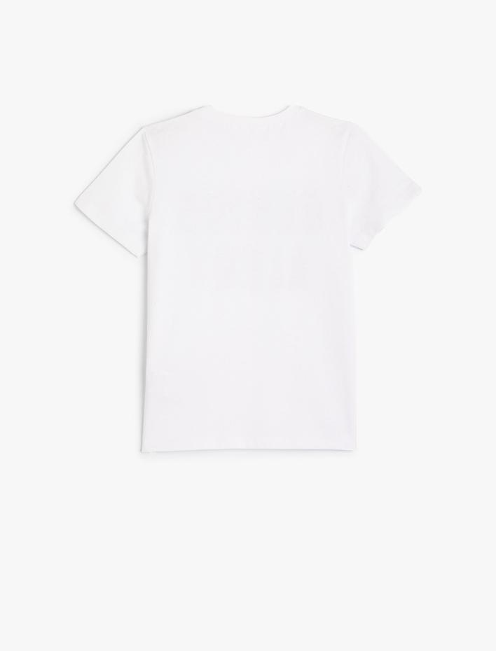 Erkek Çocuk Tişört Slogan Baskılı Kısa Kollu Bisiklet Yaka Pamuklu