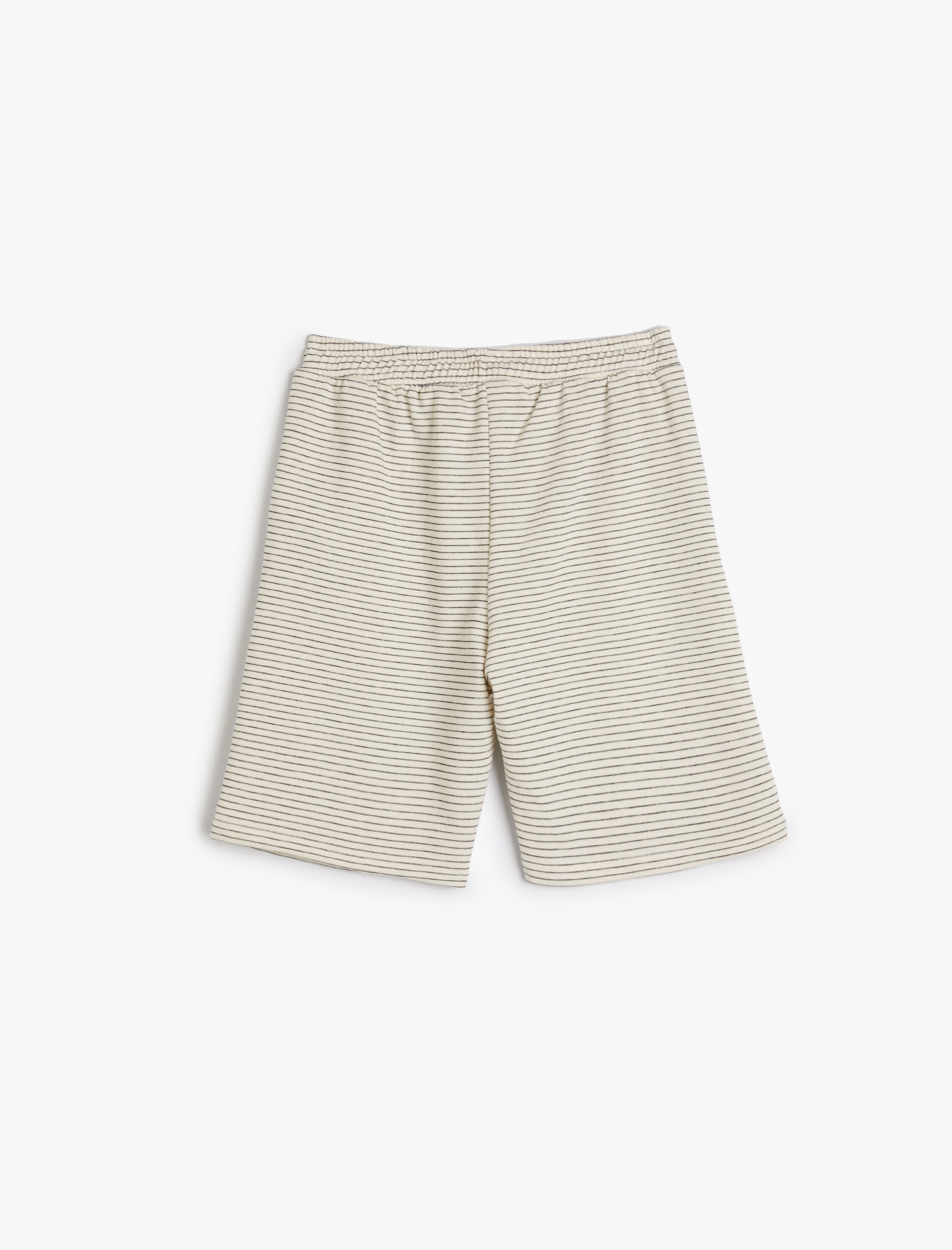  Erkek Çocuk Çizgili Şort Beli Bağlamalı Aplikeli Cepli