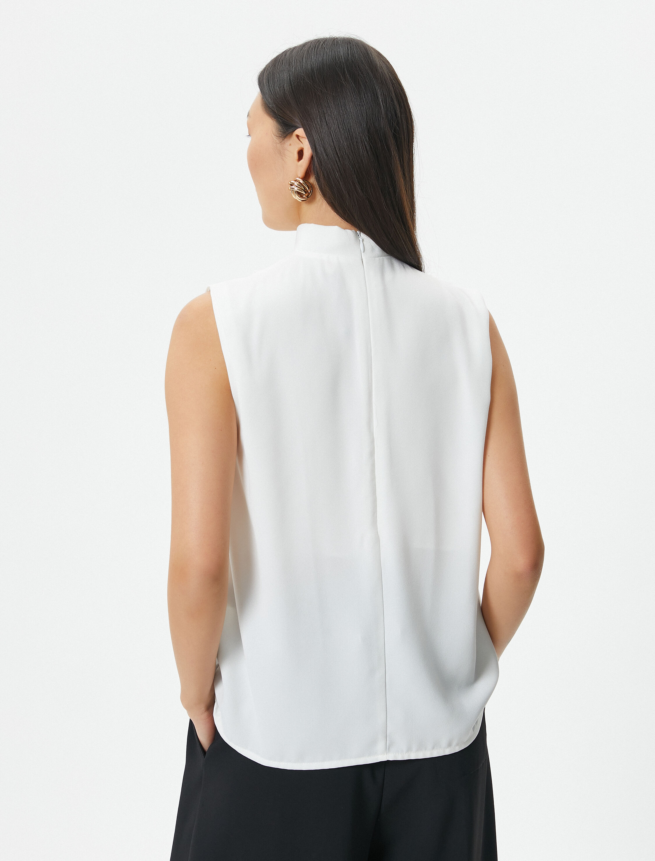   Drape Yaka Bluz Kolsuz