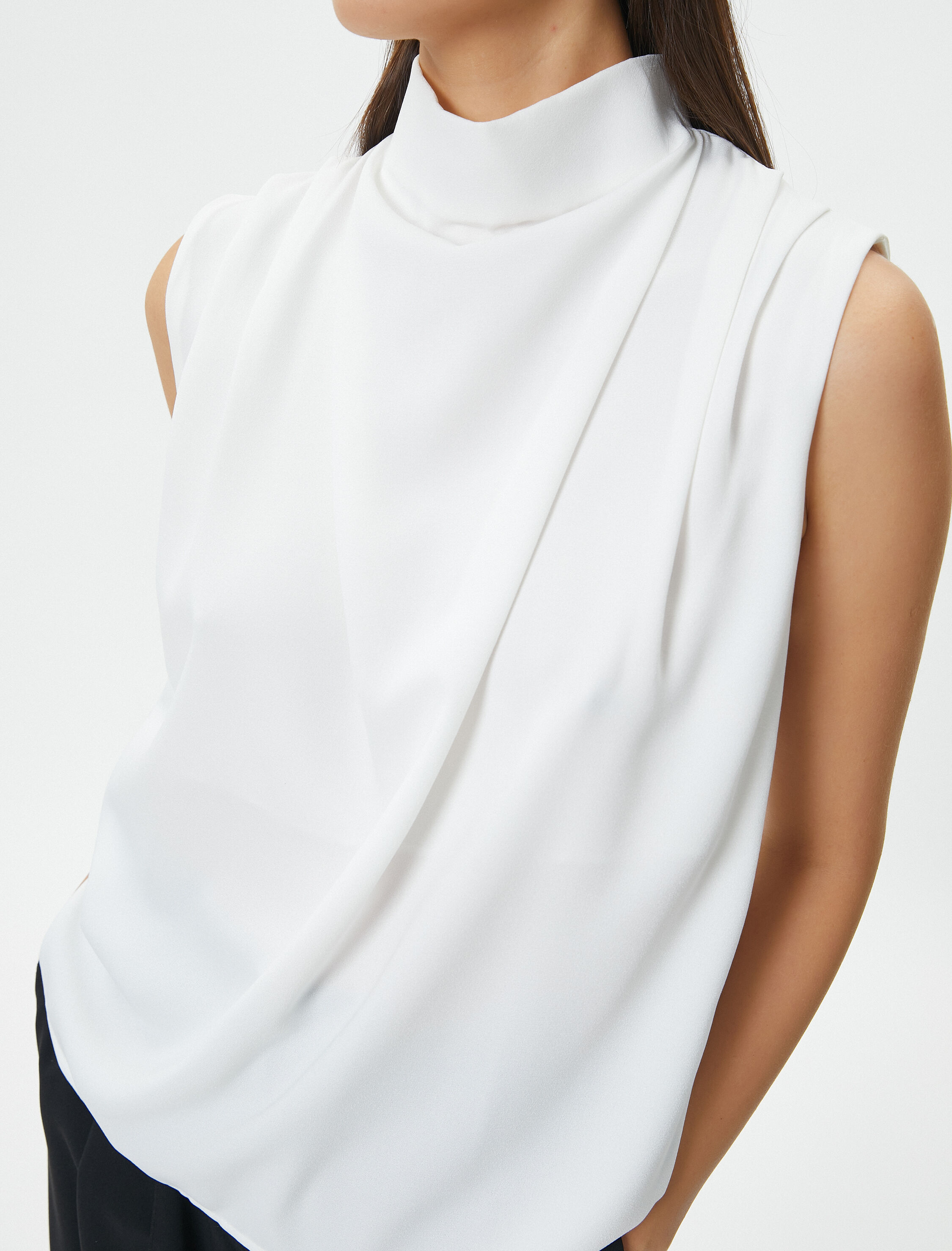   Drape Yaka Bluz Kolsuz