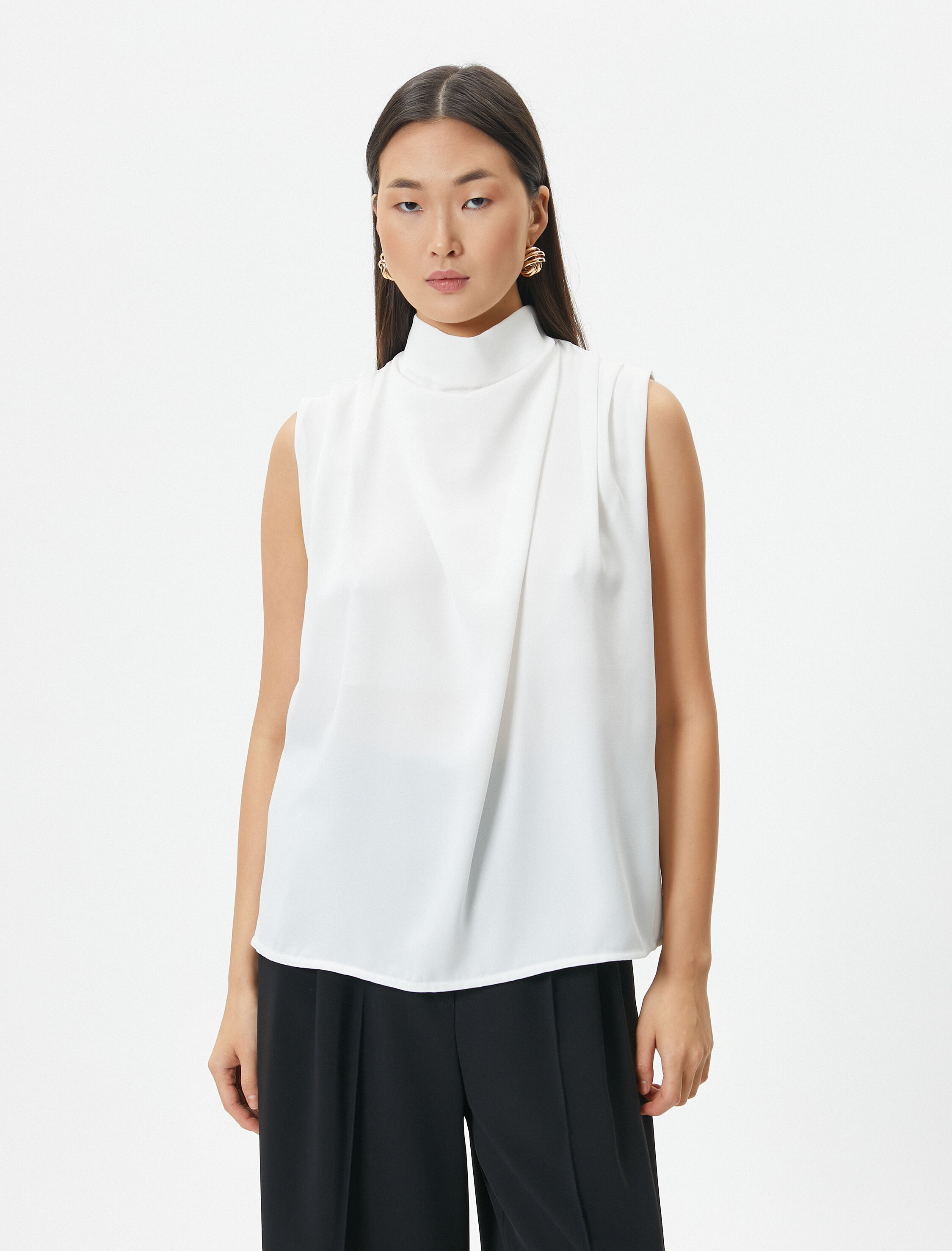   Drape Yaka Bluz Kolsuz