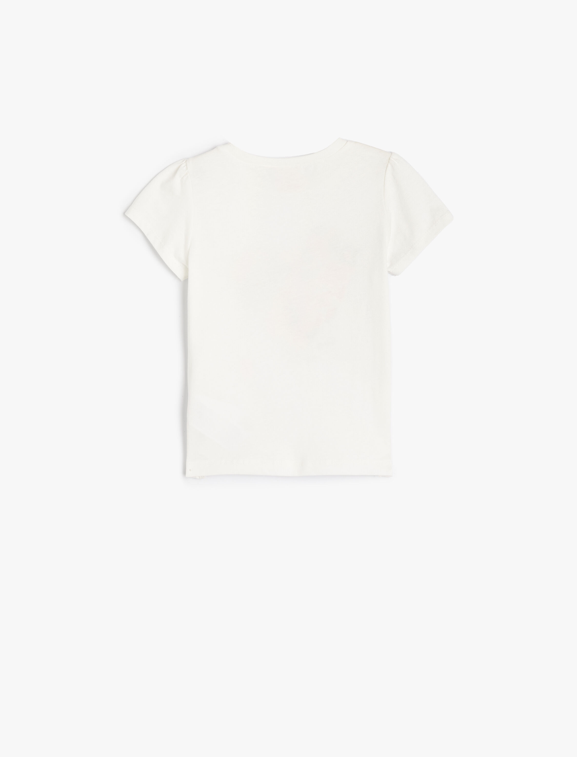  Kız Bebek Çiçek Baskılı Kısa Kollu Tişört Pamuklu