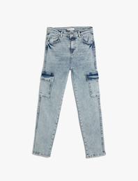 Kot Pantolon Pamuklu Kapaklı Cep Detaylı - Slim Jean