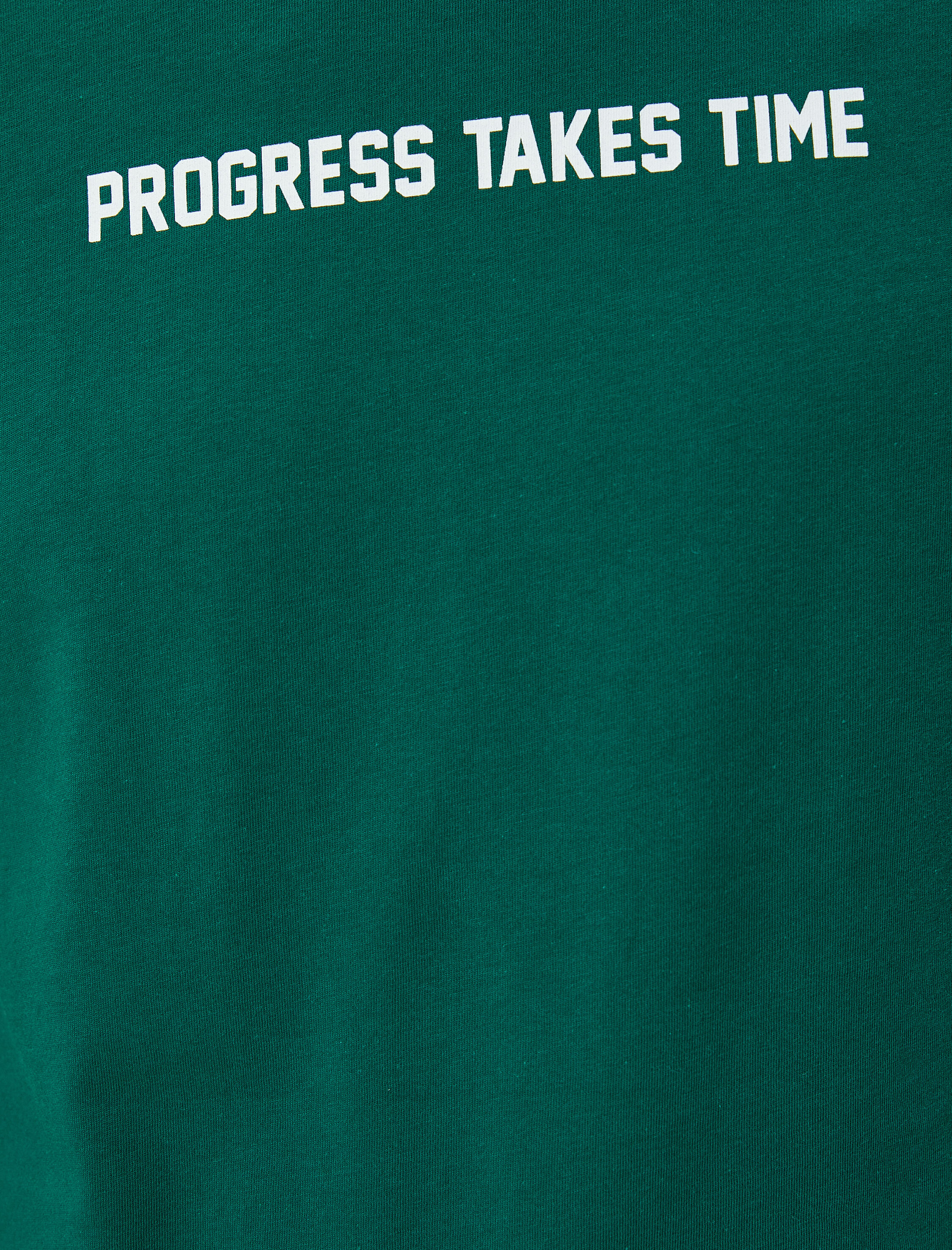 Spor Tişört Slogan Baskılı Bisiklet Yaka Kısa Kollu Pamuklu