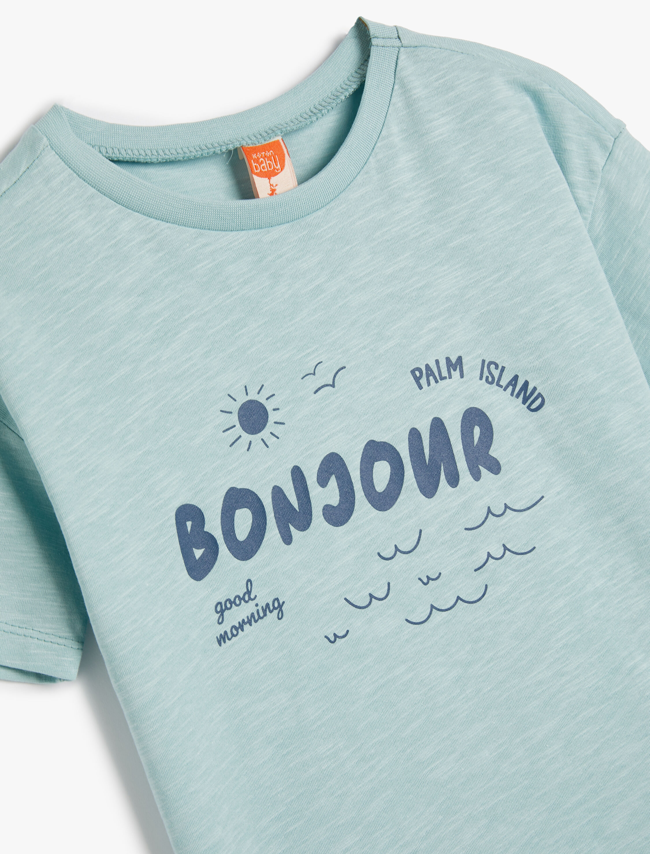  Erkek Bebek Tişört Kısa Kollu Yaz Temalı Pamuklu