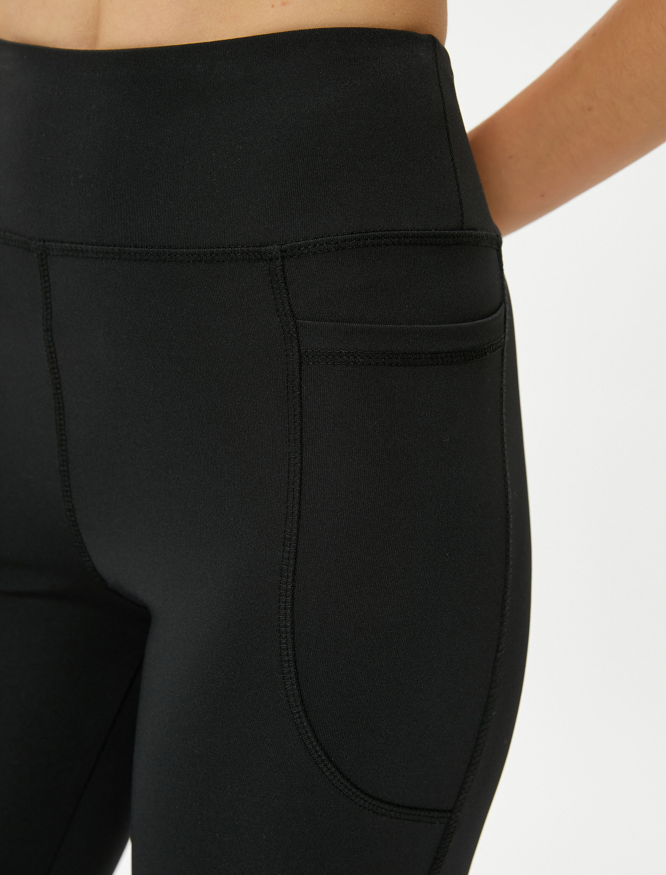   İspanyol Paça Spor Tayt Yüksek Bel Cep Detaylı Slim Fit