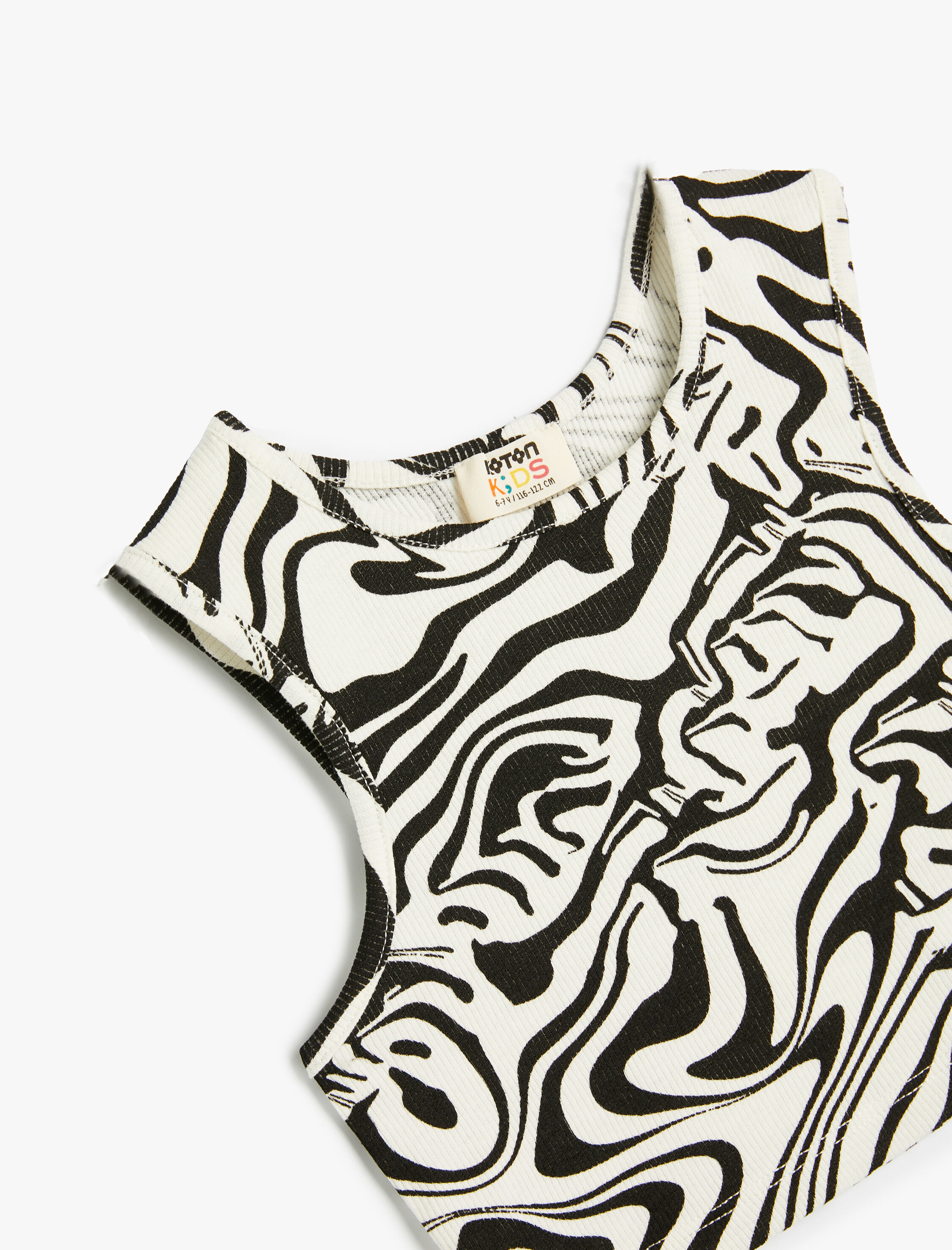  Kız Çocuk Crop Atlet Kolsuz Ribanalı Kalın Askılı