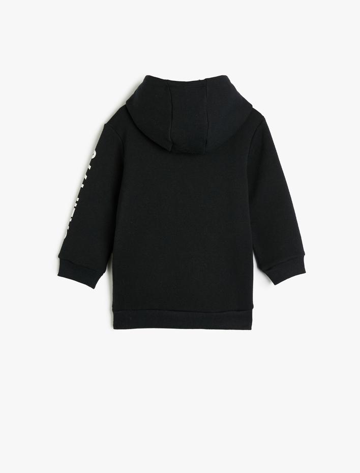 Erkek Çocuk Kapşonlu Sweatshirt Şehir Temalı Baskı Detaylı Uzun Kollu