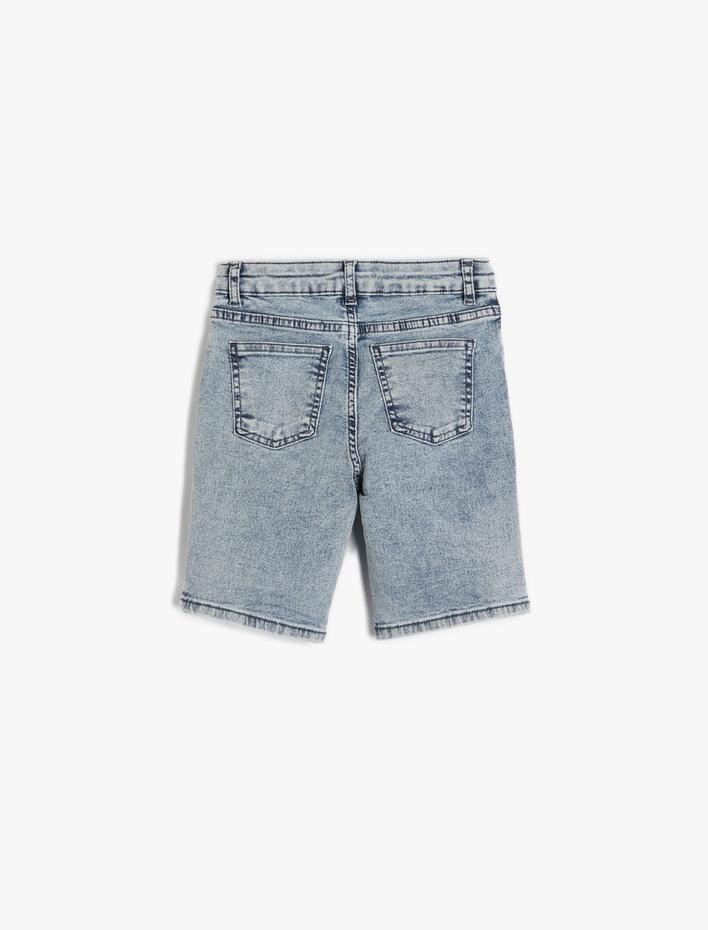 Erkek Çocuk Kot Şort Cepli Pamuklu - Slim Fit