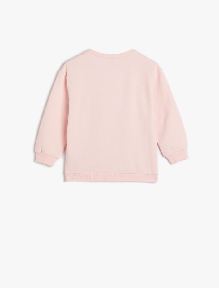 Kız Bebek Sweatshirt Unicorn Baskılı Uzun Kollu Şardonlu Pamuklu