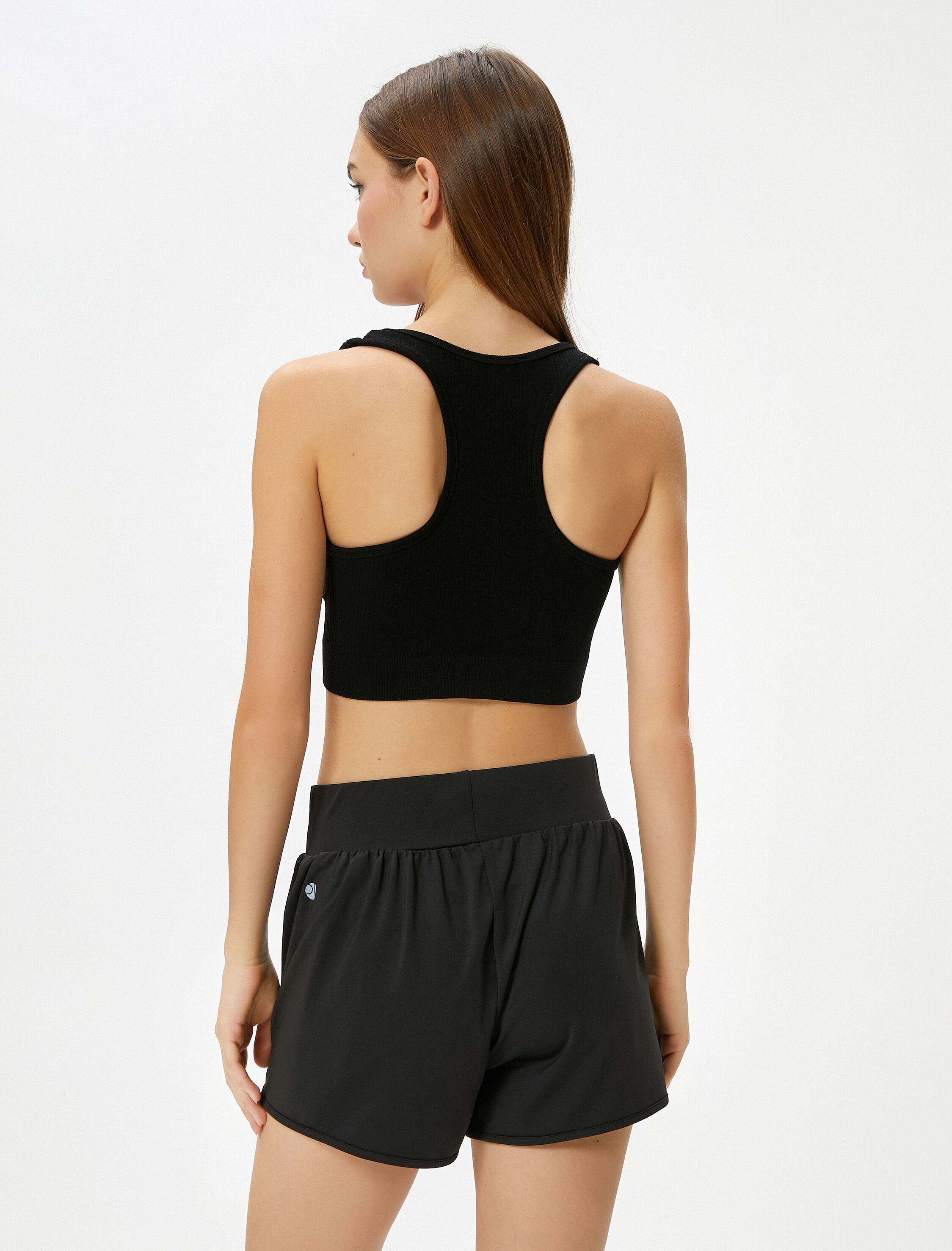   Sporcu Sütyeni Dikişsiz U Yaka Ribanalı Slim Fit