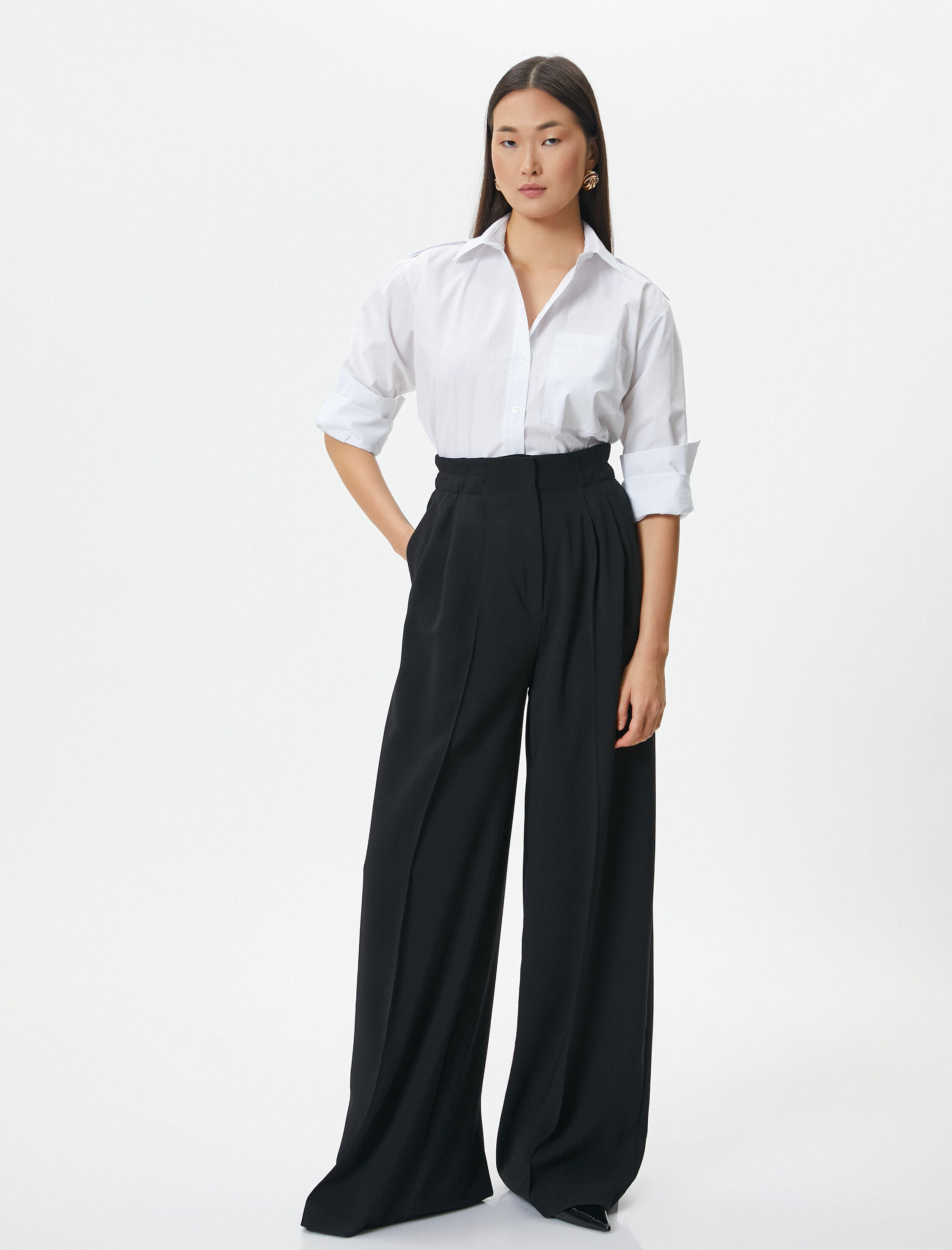   Klasik Poplin Gömlek Uzun Kollu Düğmeli Cep Detaylı Pamuklu