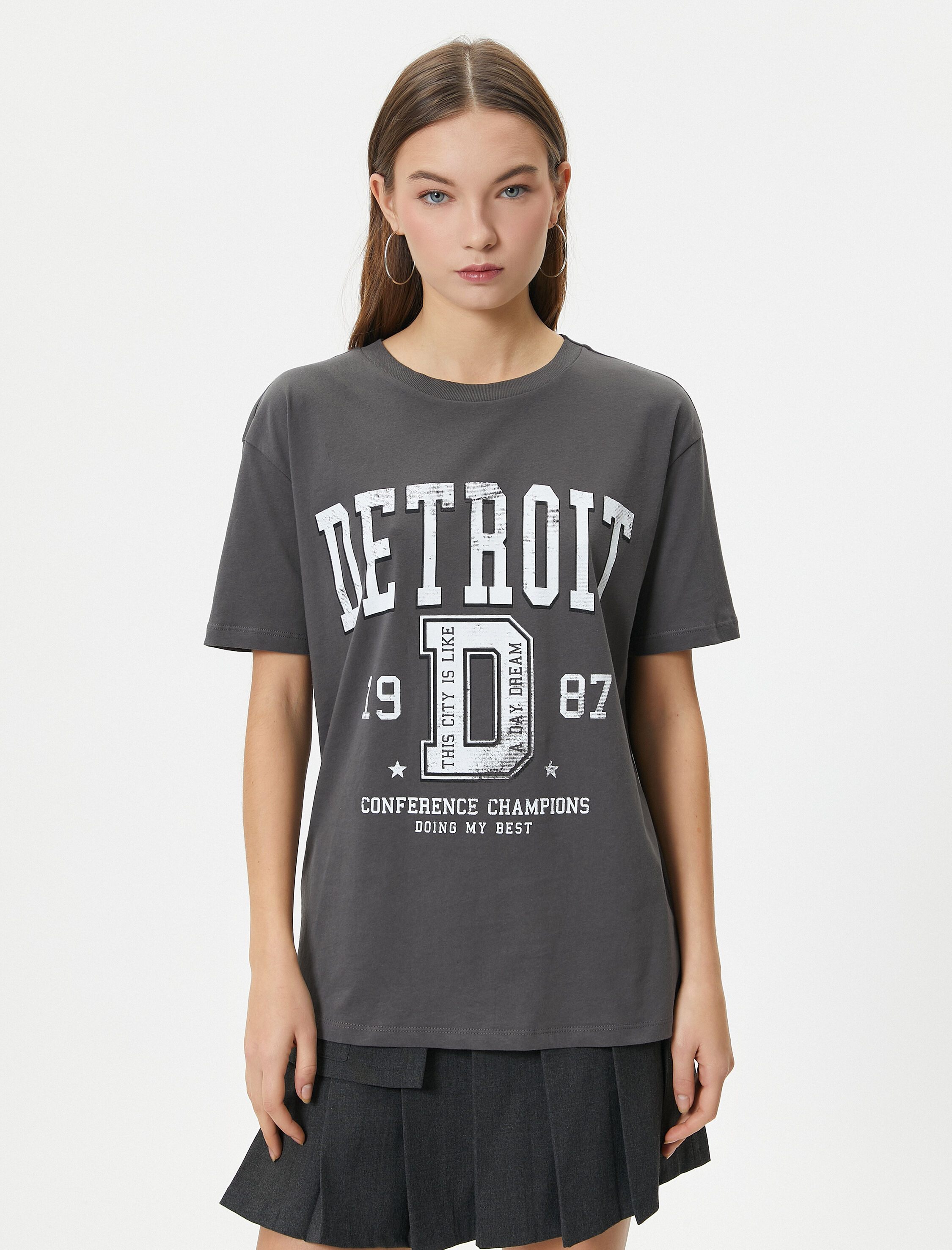   Kolej Tişört Kısa Kollu Bisiklet Yaka Pamuklu