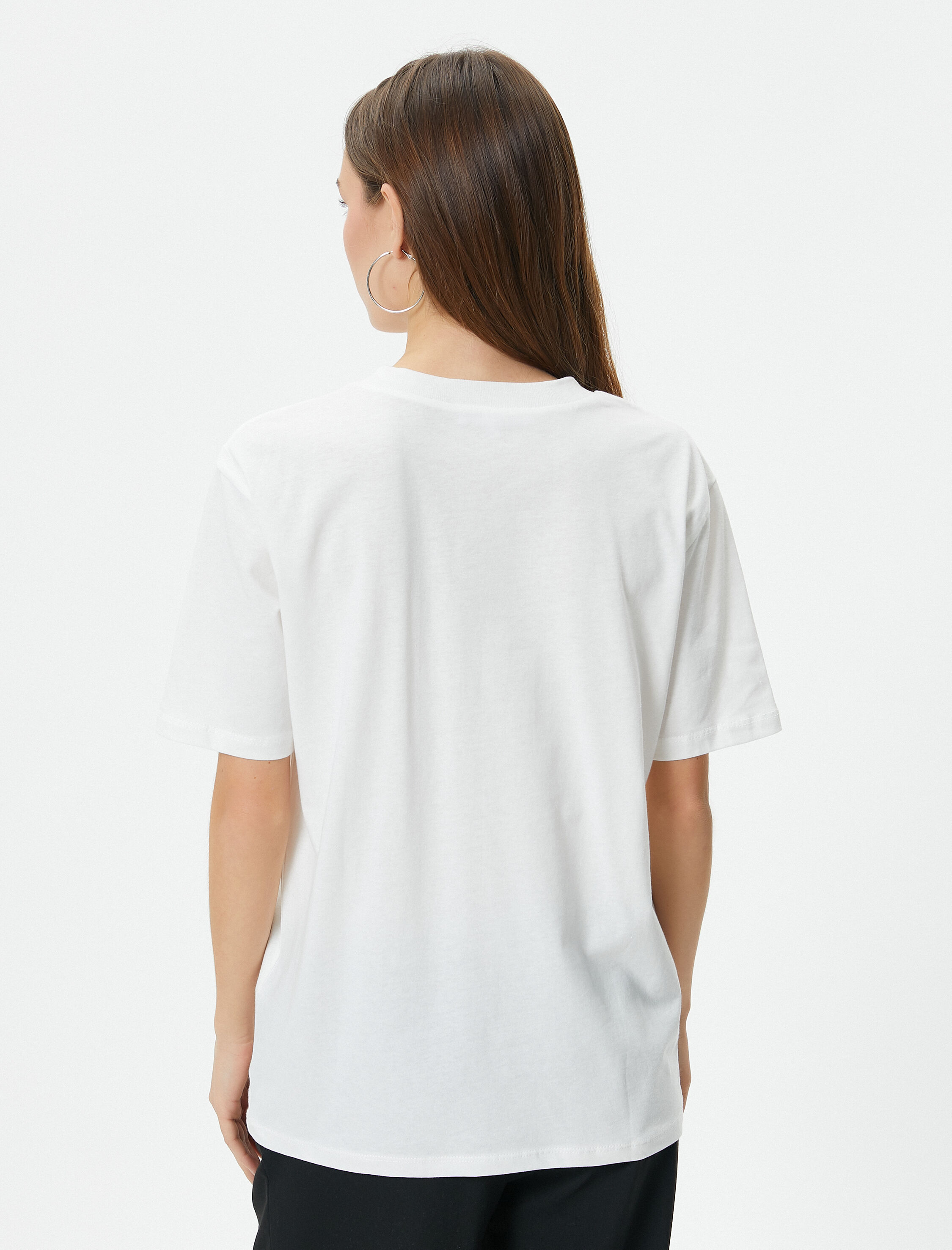   Müzik Temalı Baskılı Tişört Kısa Kollu Bisiklet Yaka Pamuklu