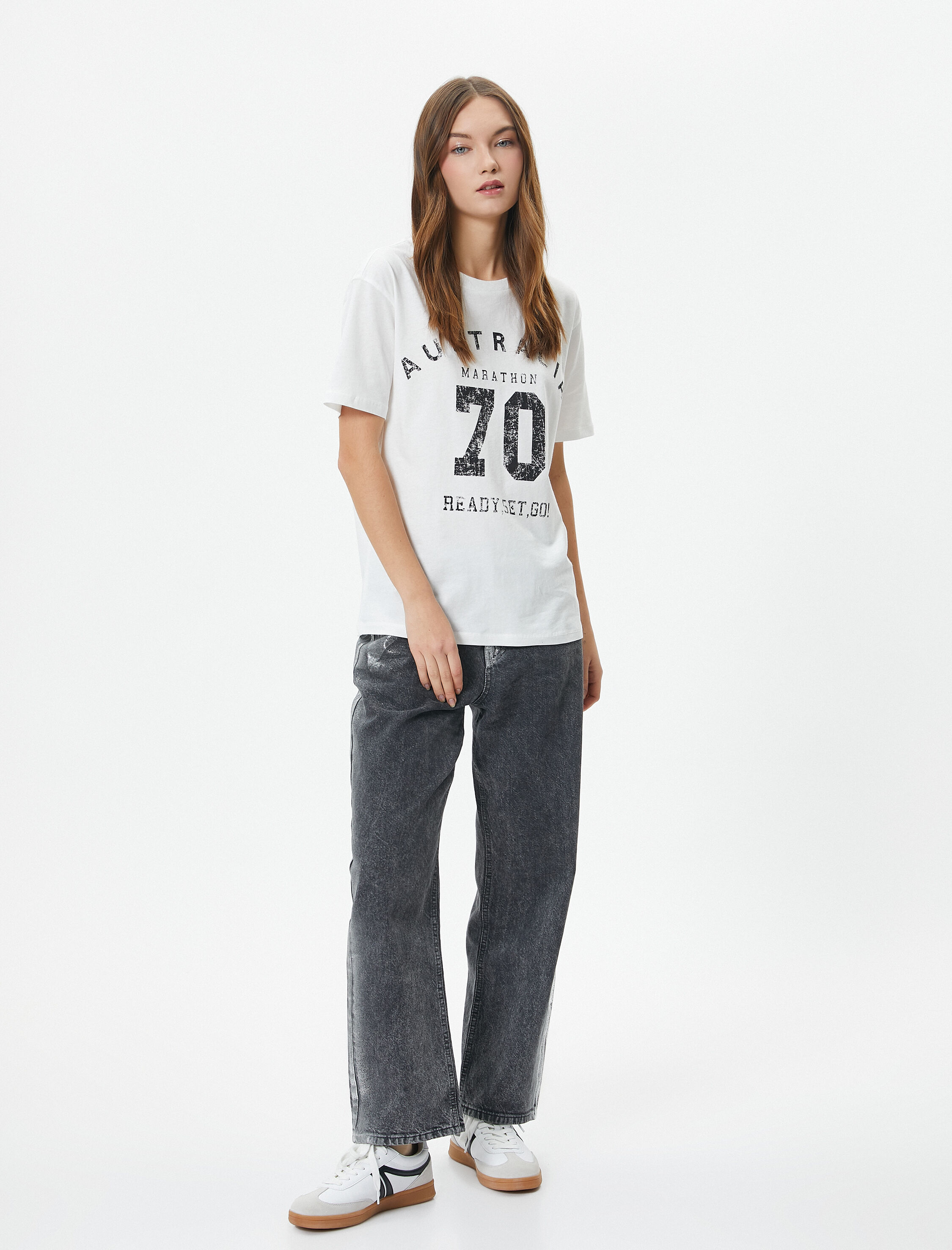   Kolej Tişört Kısa Kollu Bisiklet Yaka Pamuklu