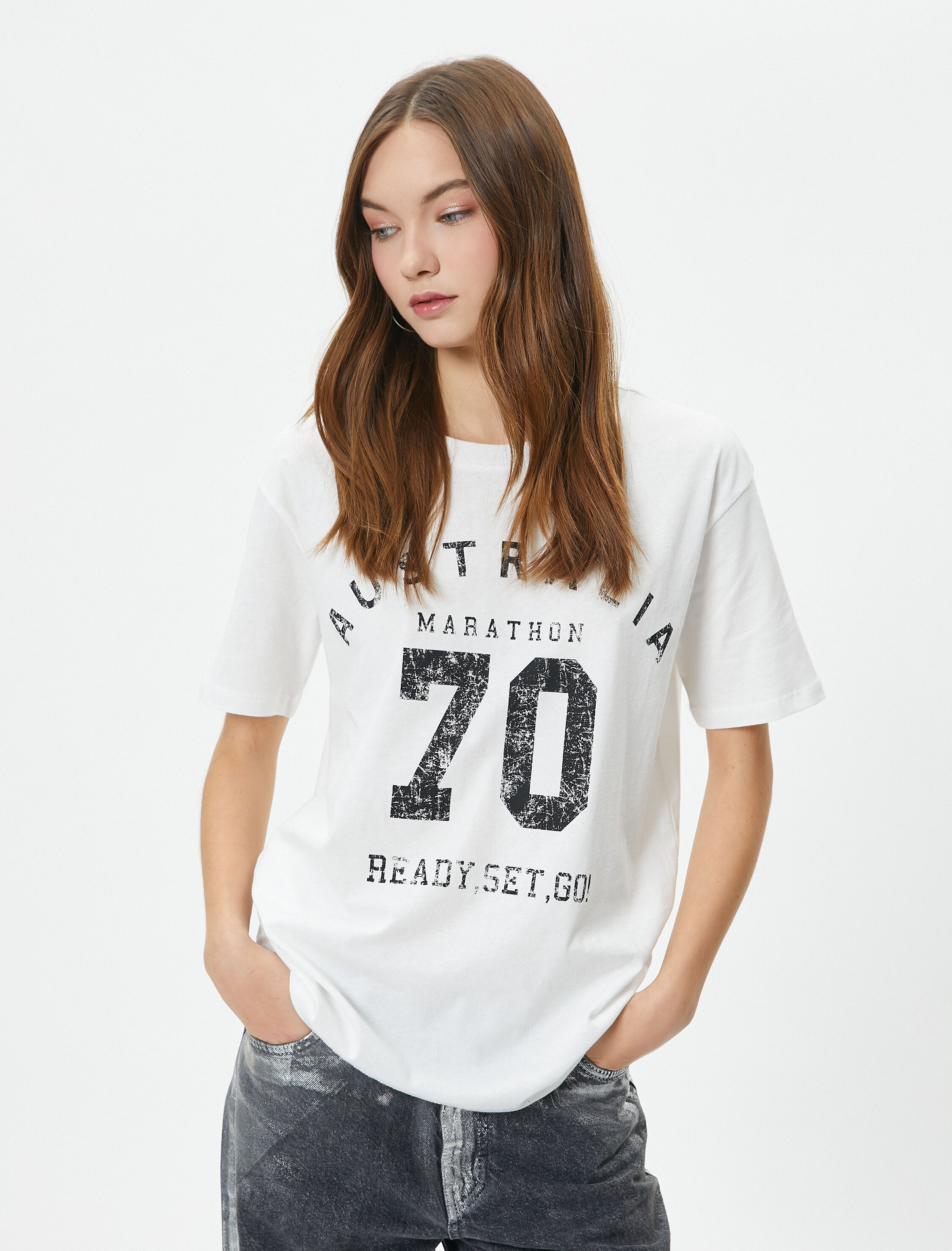   Kolej Tişört Kısa Kollu Bisiklet Yaka Pamuklu