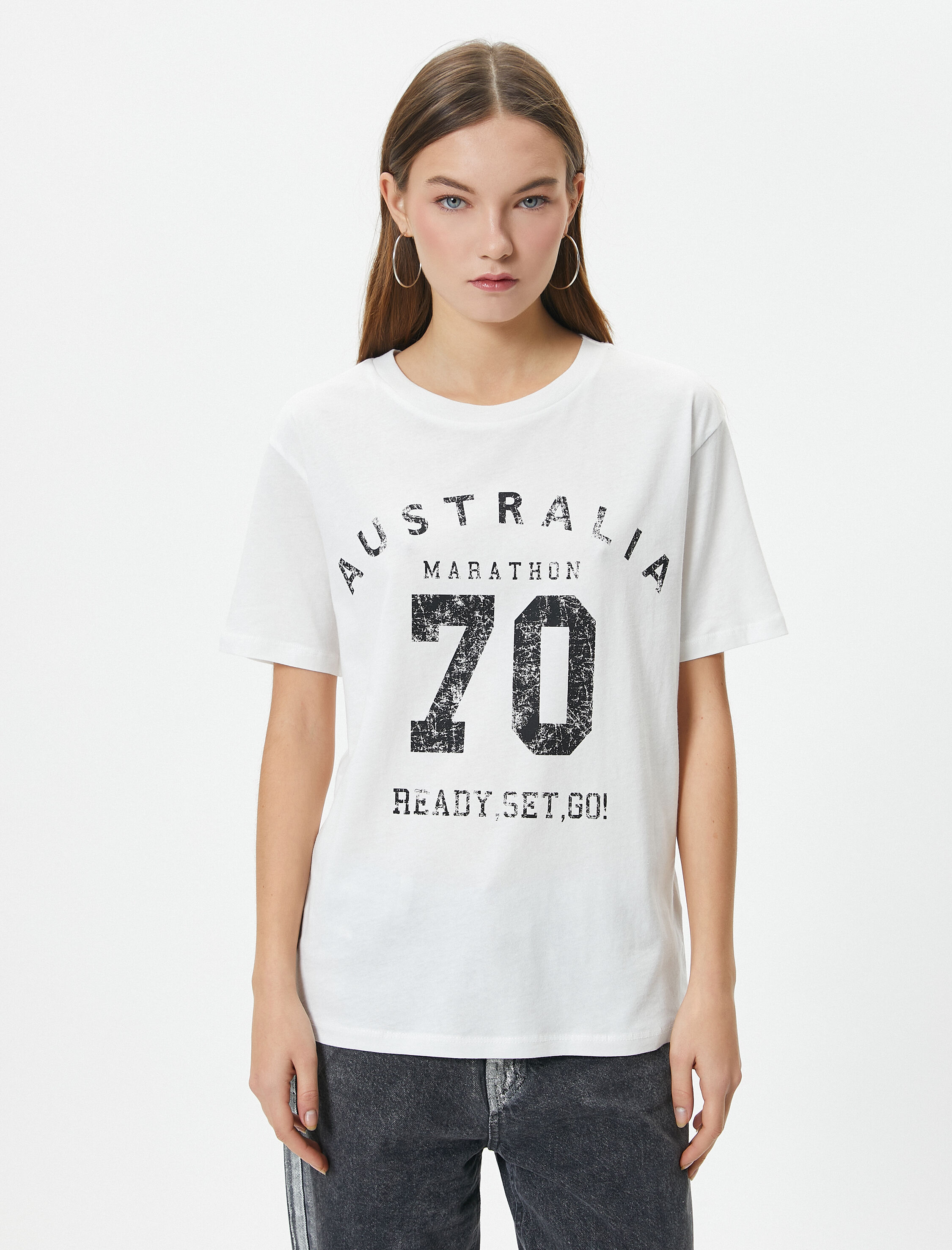   Kolej Tişört Kısa Kollu Bisiklet Yaka Pamuklu