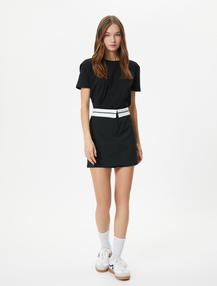  Basic Bisiklet Yaka Tişört Kısa Kollu Pamuklu