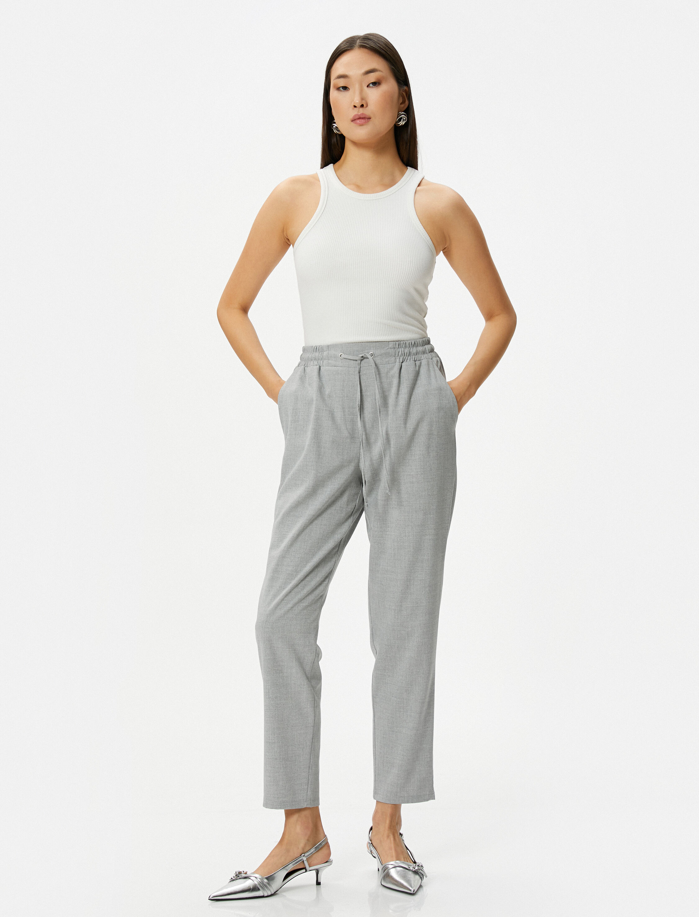   Beli Lastikli Jogger Pantolon Cep Detaylı