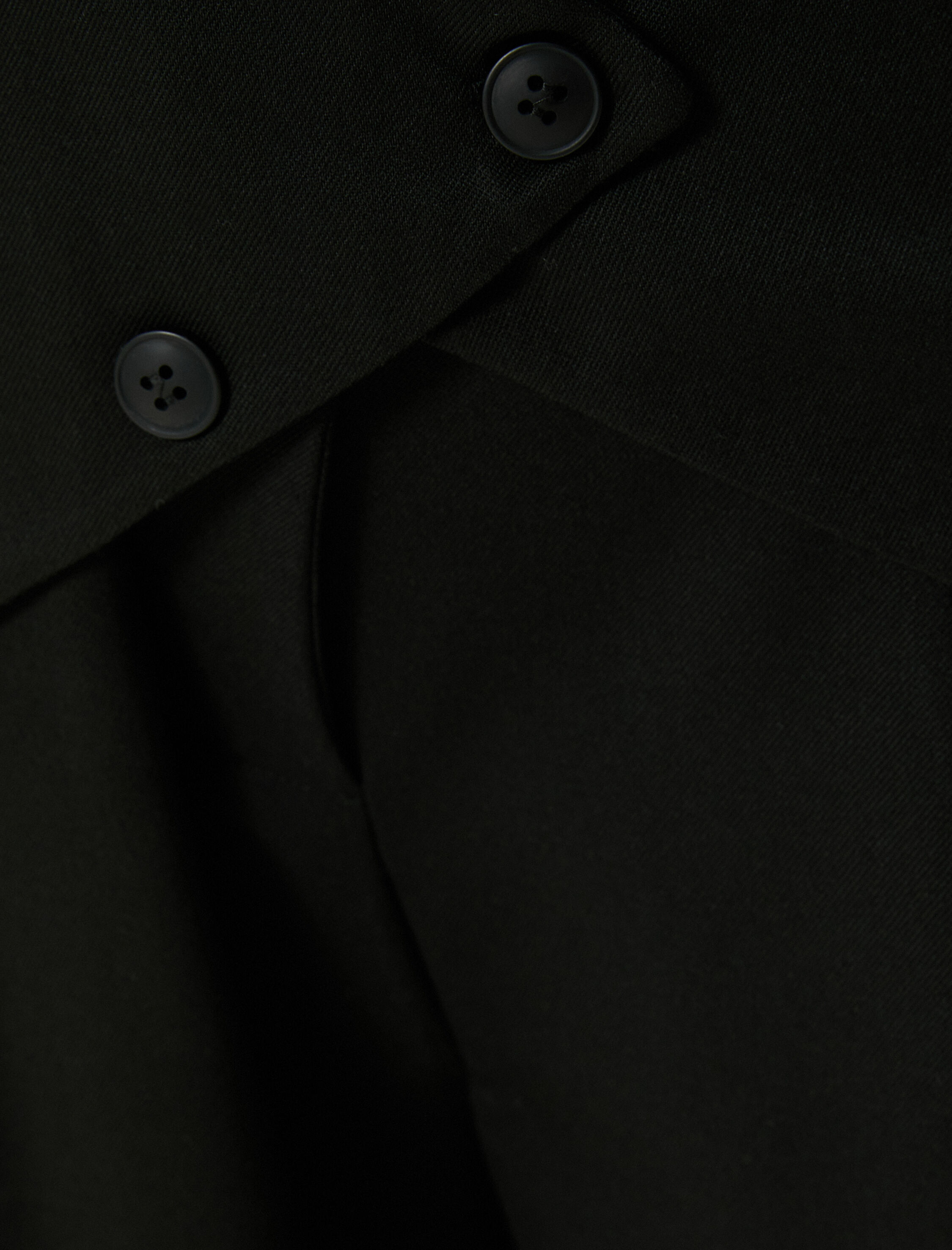   Bol Paça Pantolon Beli Asimetrik Düğme Detaylı Cepli