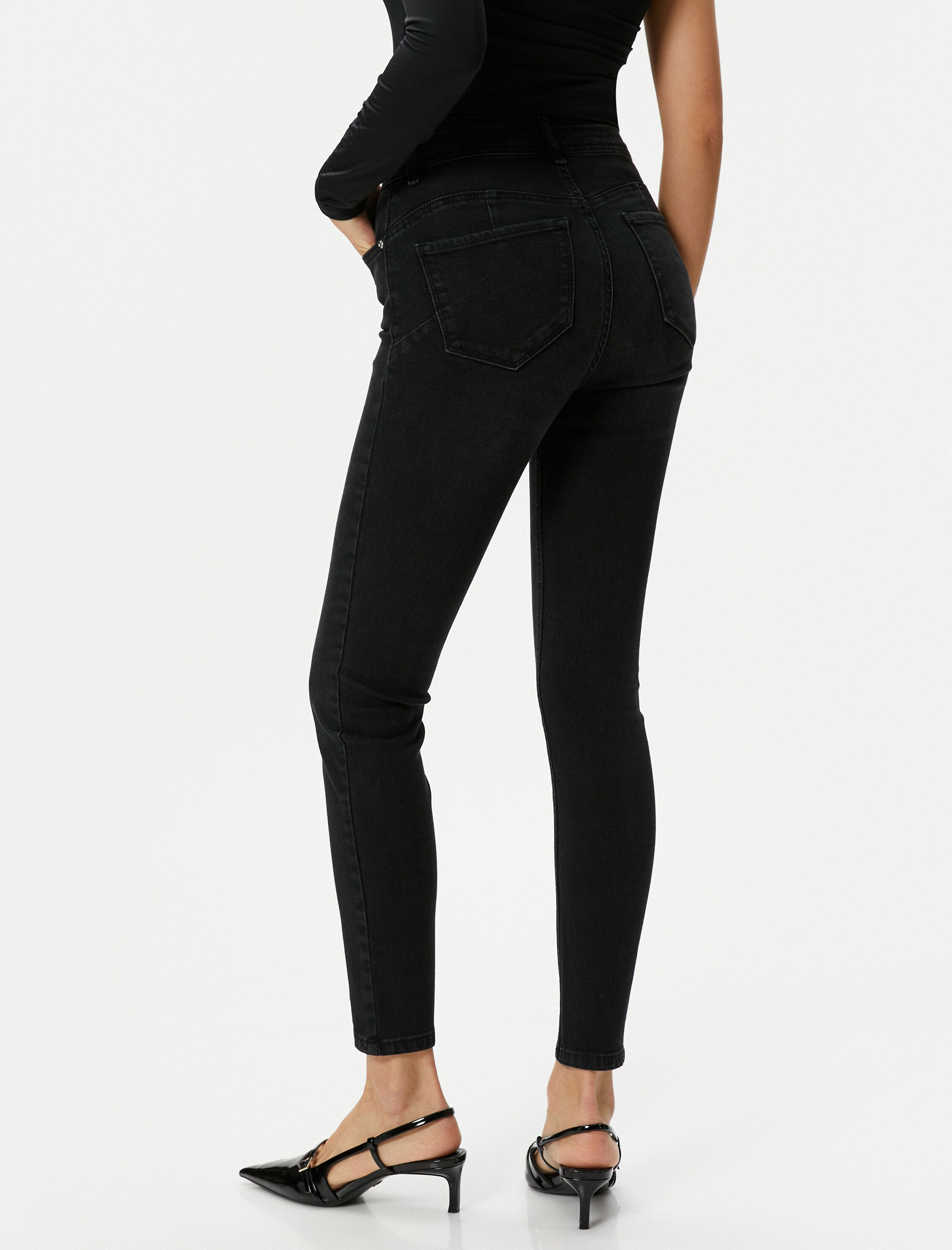   Skinny Fit Toparlayıcı Kot Pantolon Yüksek Bel Dar Paça  Dar Kesim Cepli - Carmen Jean